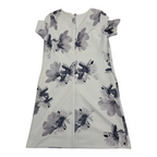 Vestido Tommy Hilfiger blanco con flores grises manga corta