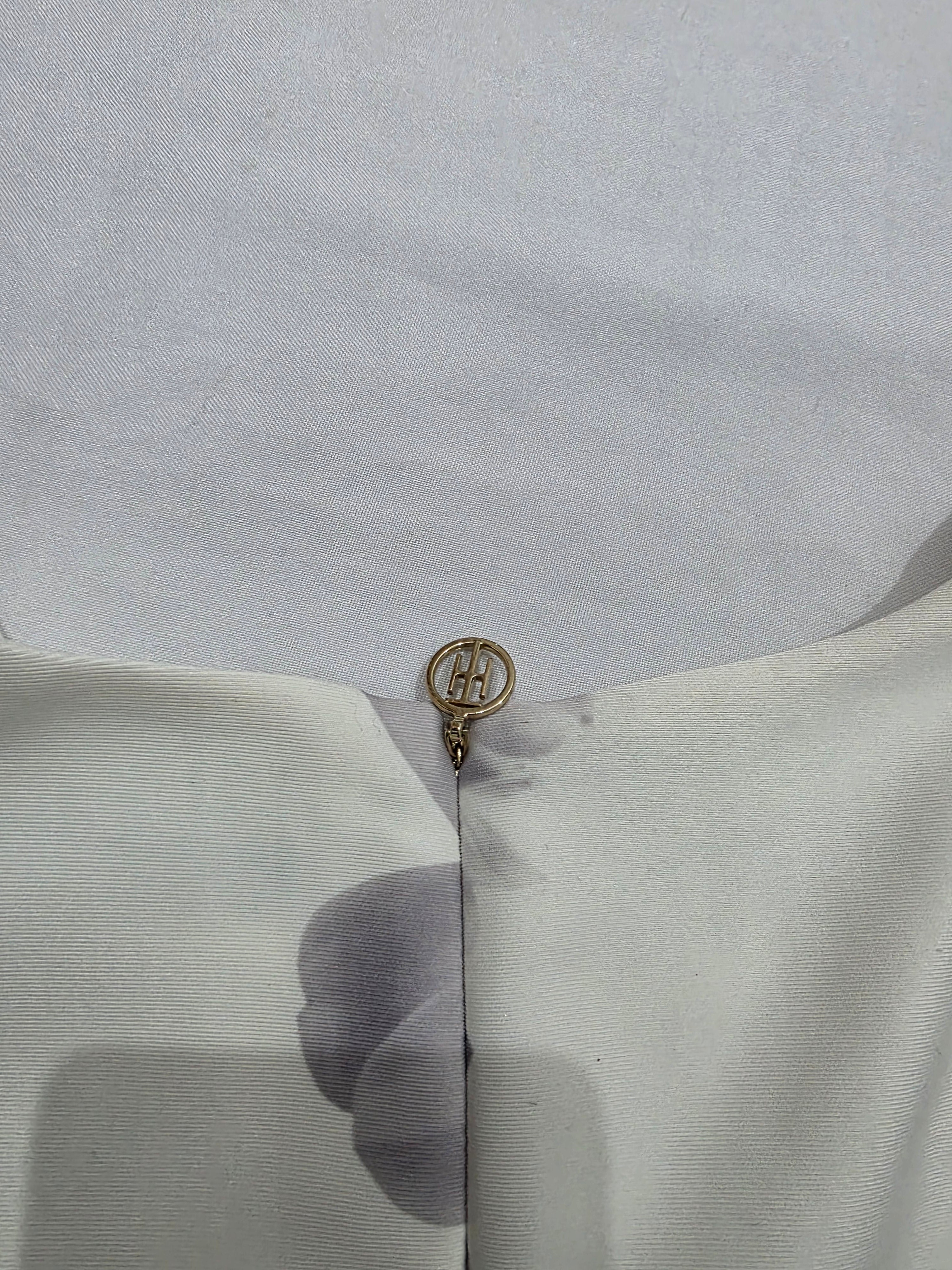 Vestido Tommy Hilfiger blanco con flores grises manga corta