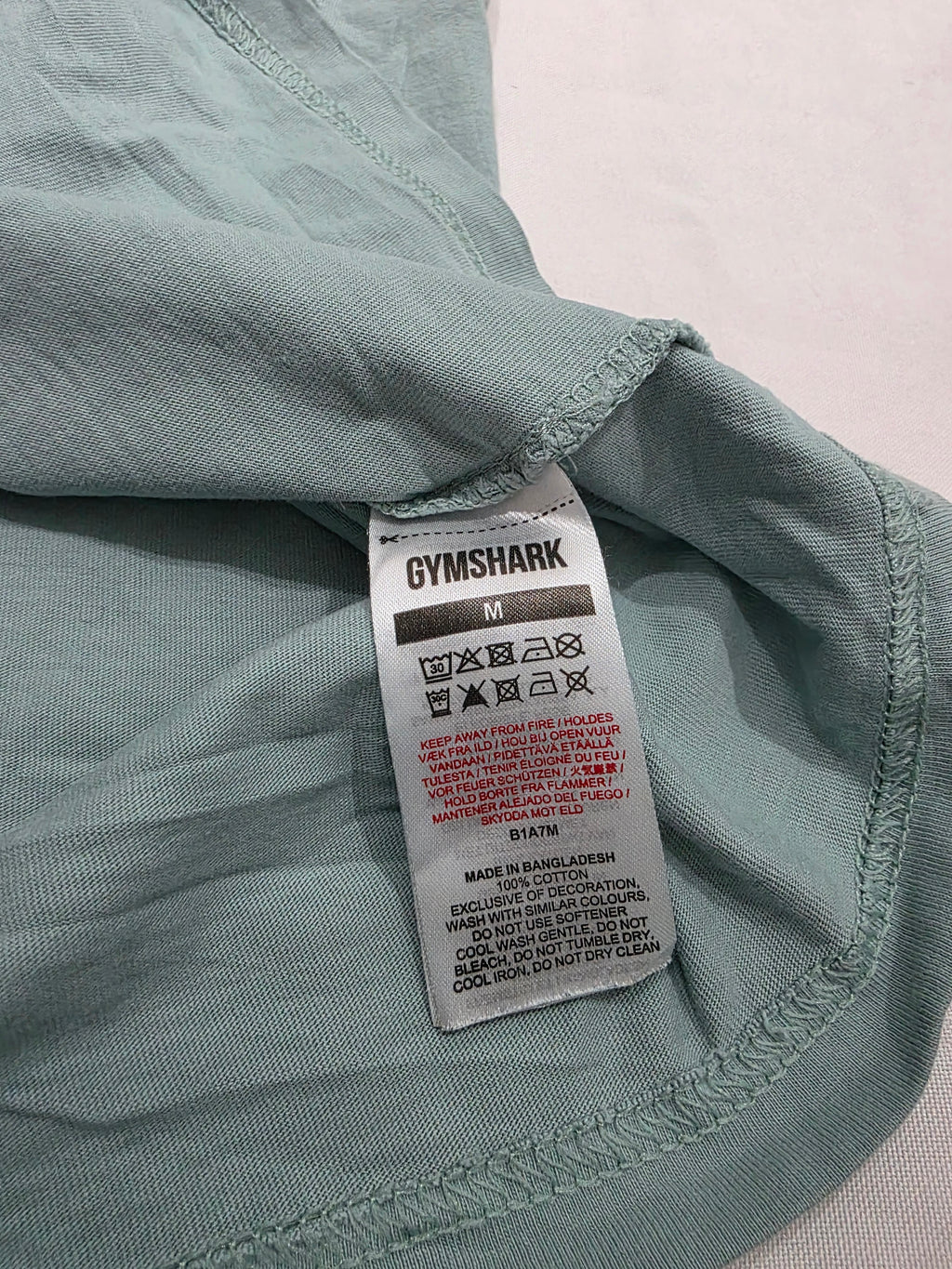 Playera GymShark de Mujer manga corta verde opaco