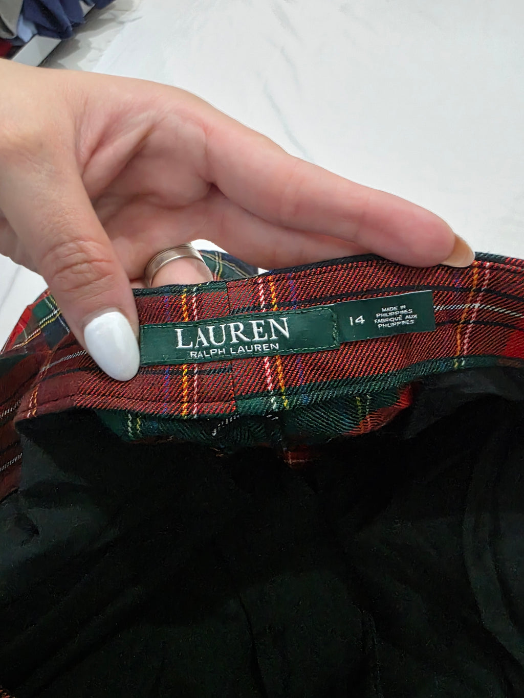 Pantalon Ralph Lauren rojo a cuadros talla 14