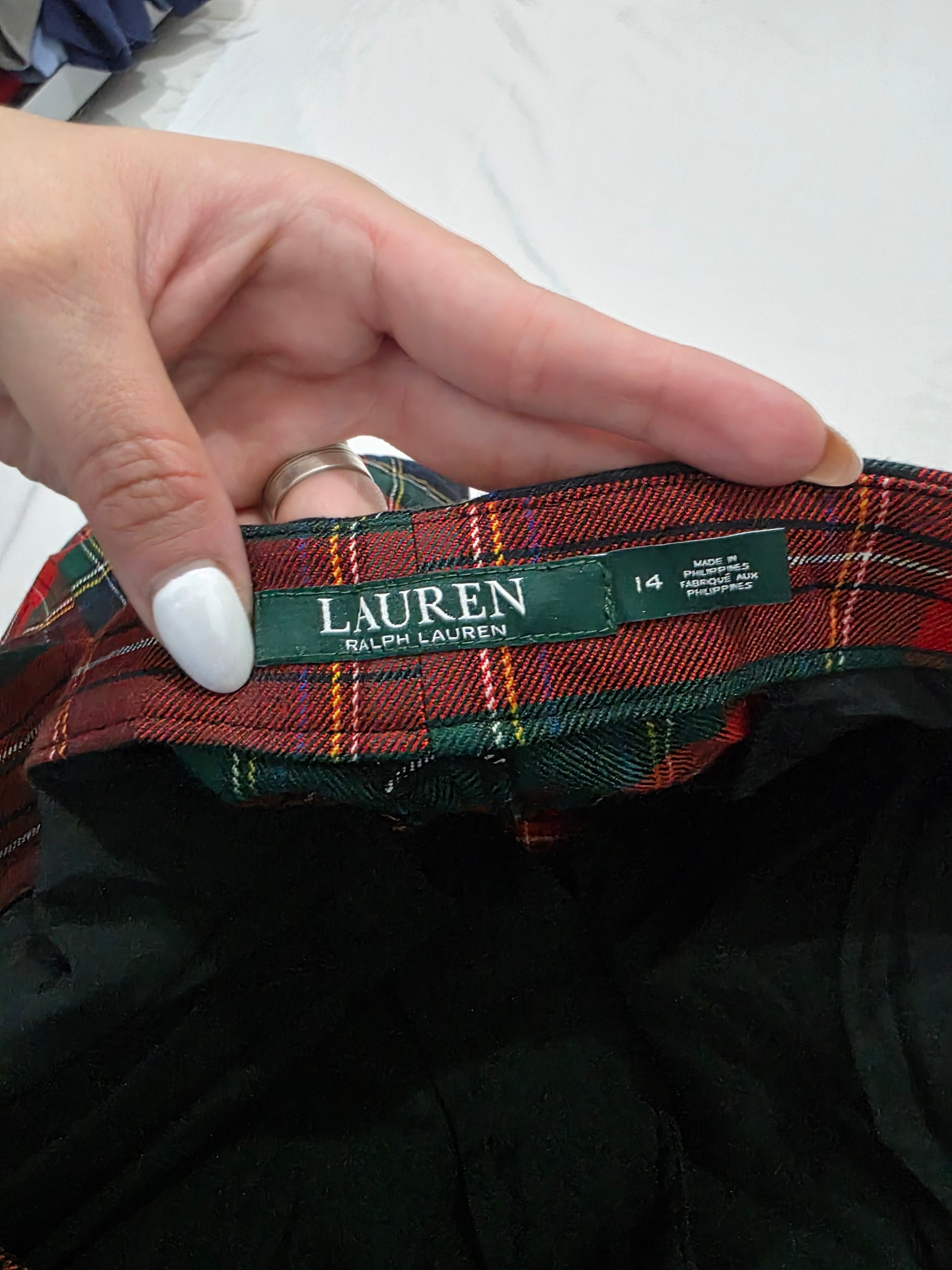 Pantalon Ralph Lauren rojo a cuadros talla 14