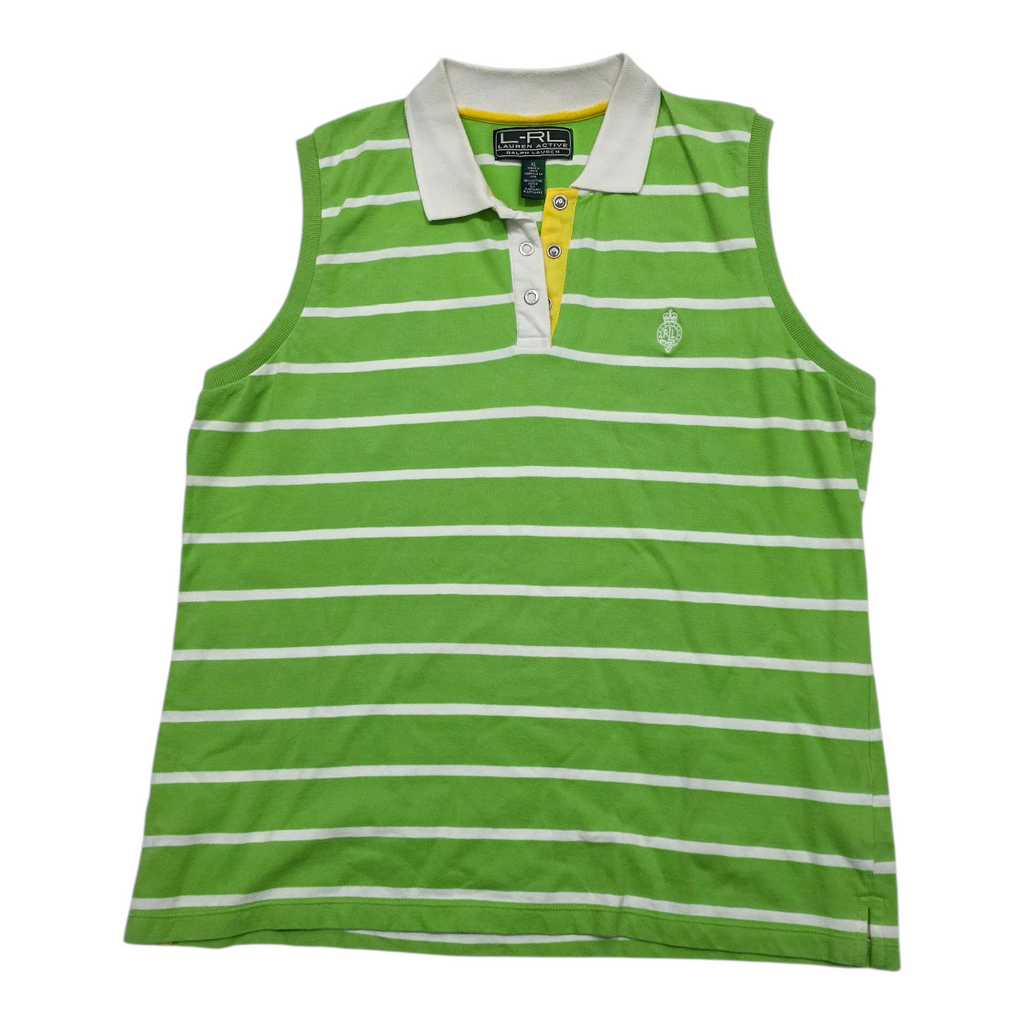 Playera Ralph lauren Active verde rayada sin manga