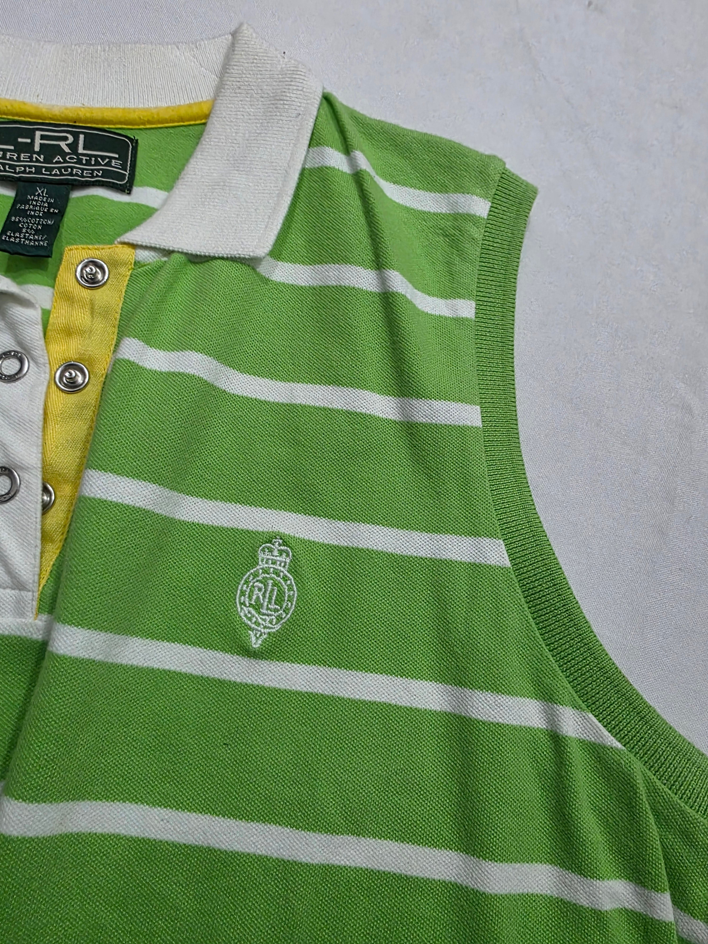 Playera Ralph lauren Active verde rayada sin manga