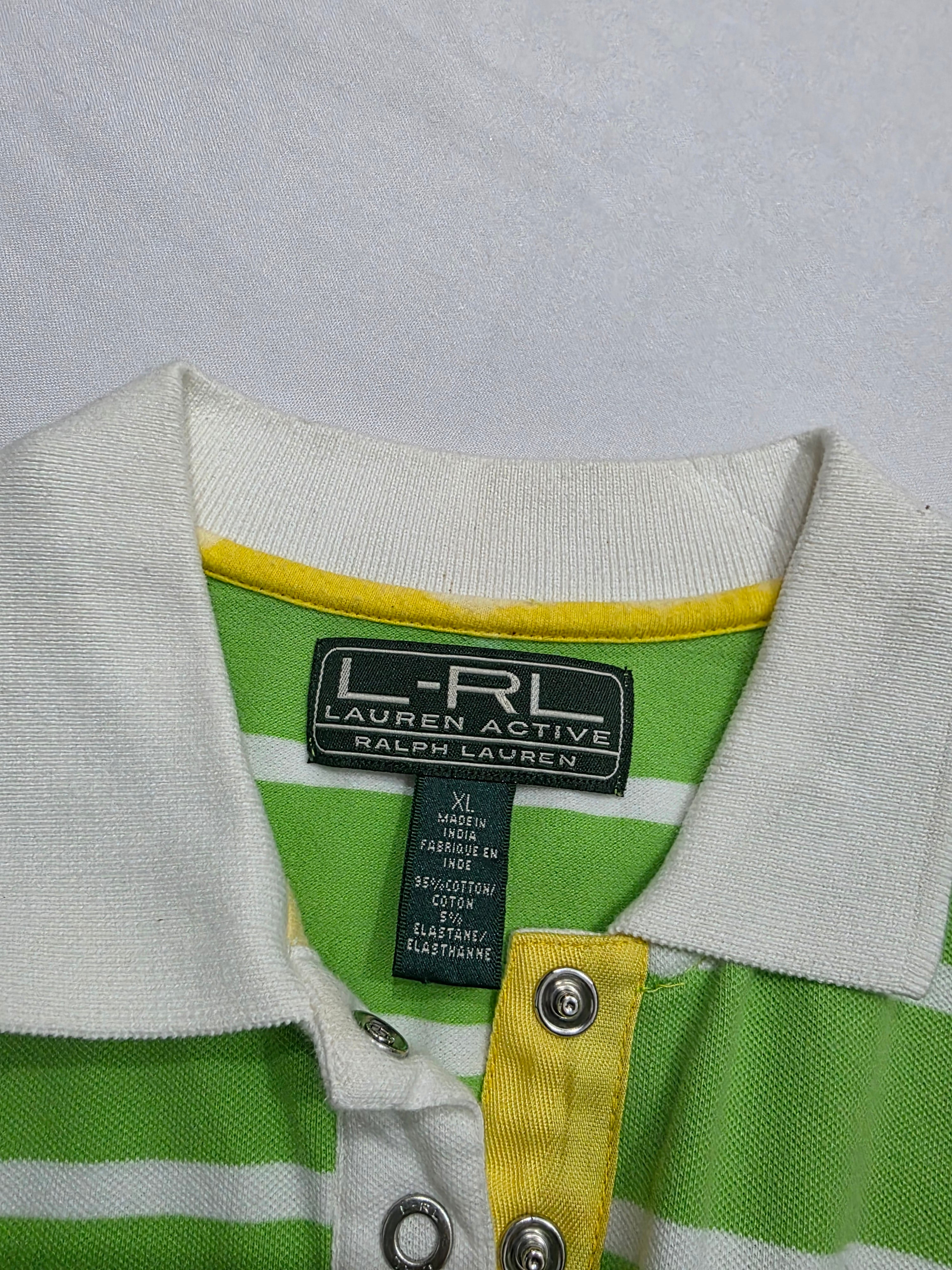 Playera Ralph lauren Active verde rayada sin manga