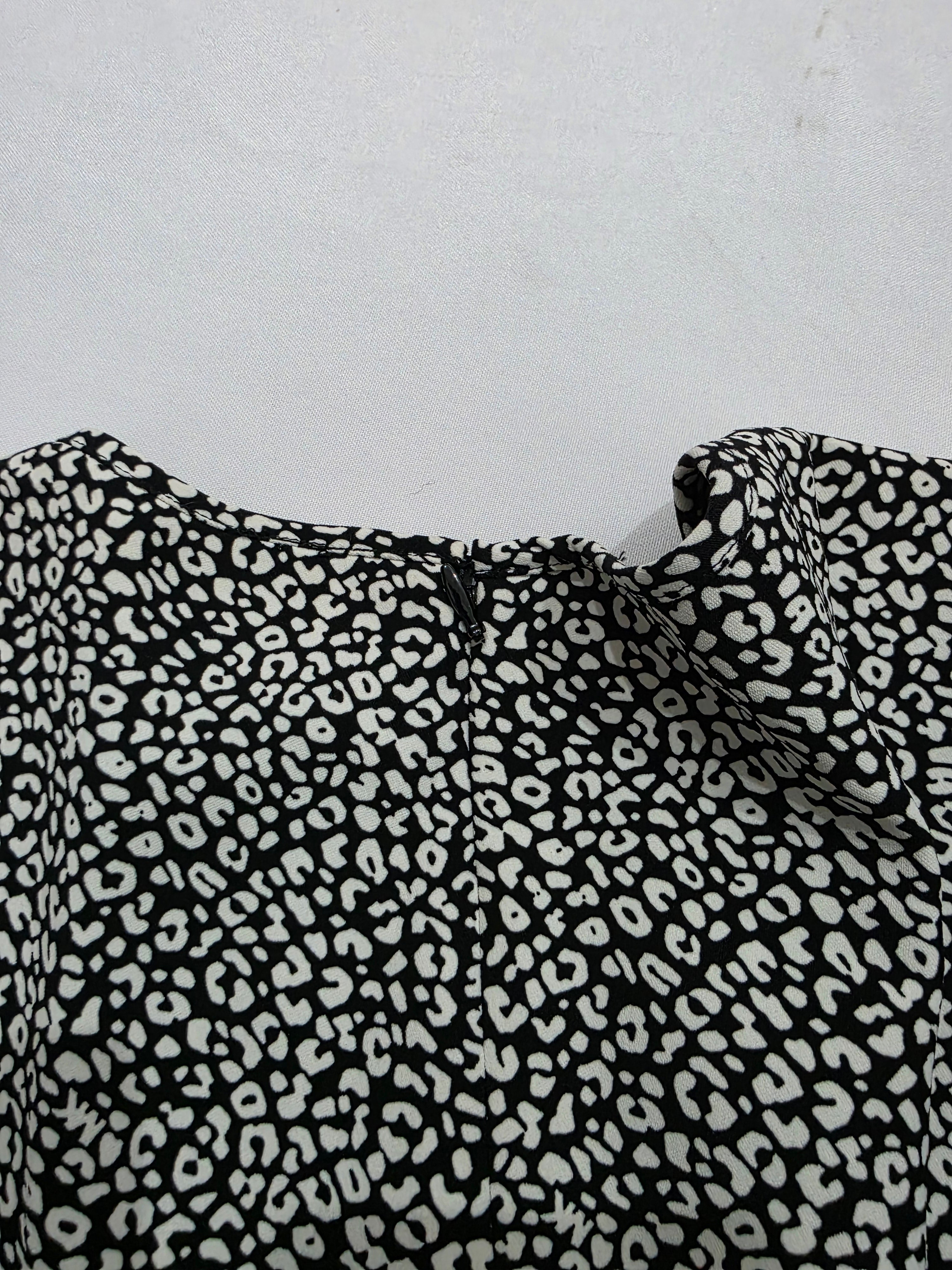 Vestido Michael Kors animal print negro/blanco