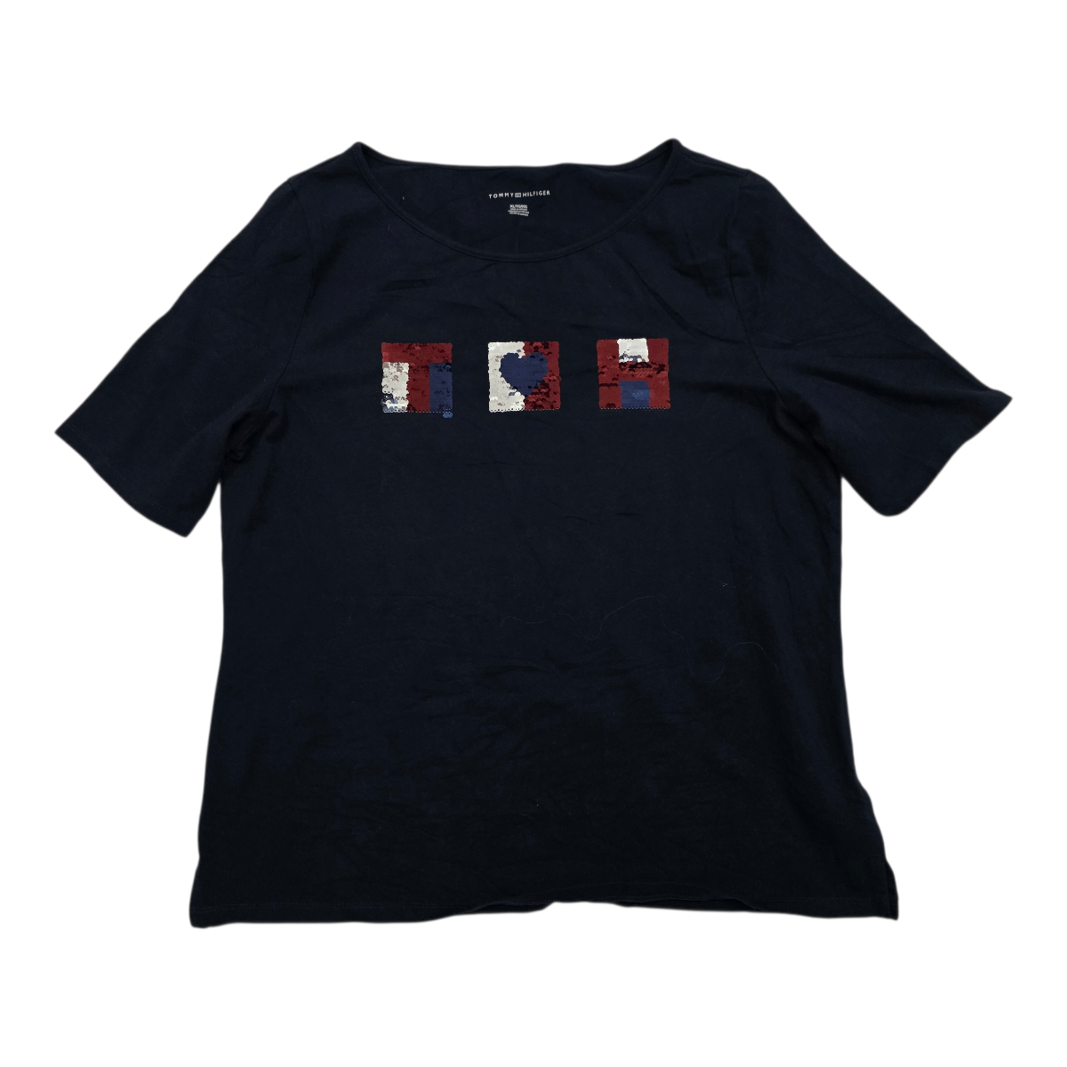 Playera Tommy Hilfiger manga corta con lentejuelas