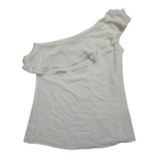 Blusa Michael Kors Blanca Un Hombro con Olan Elegante Mujer