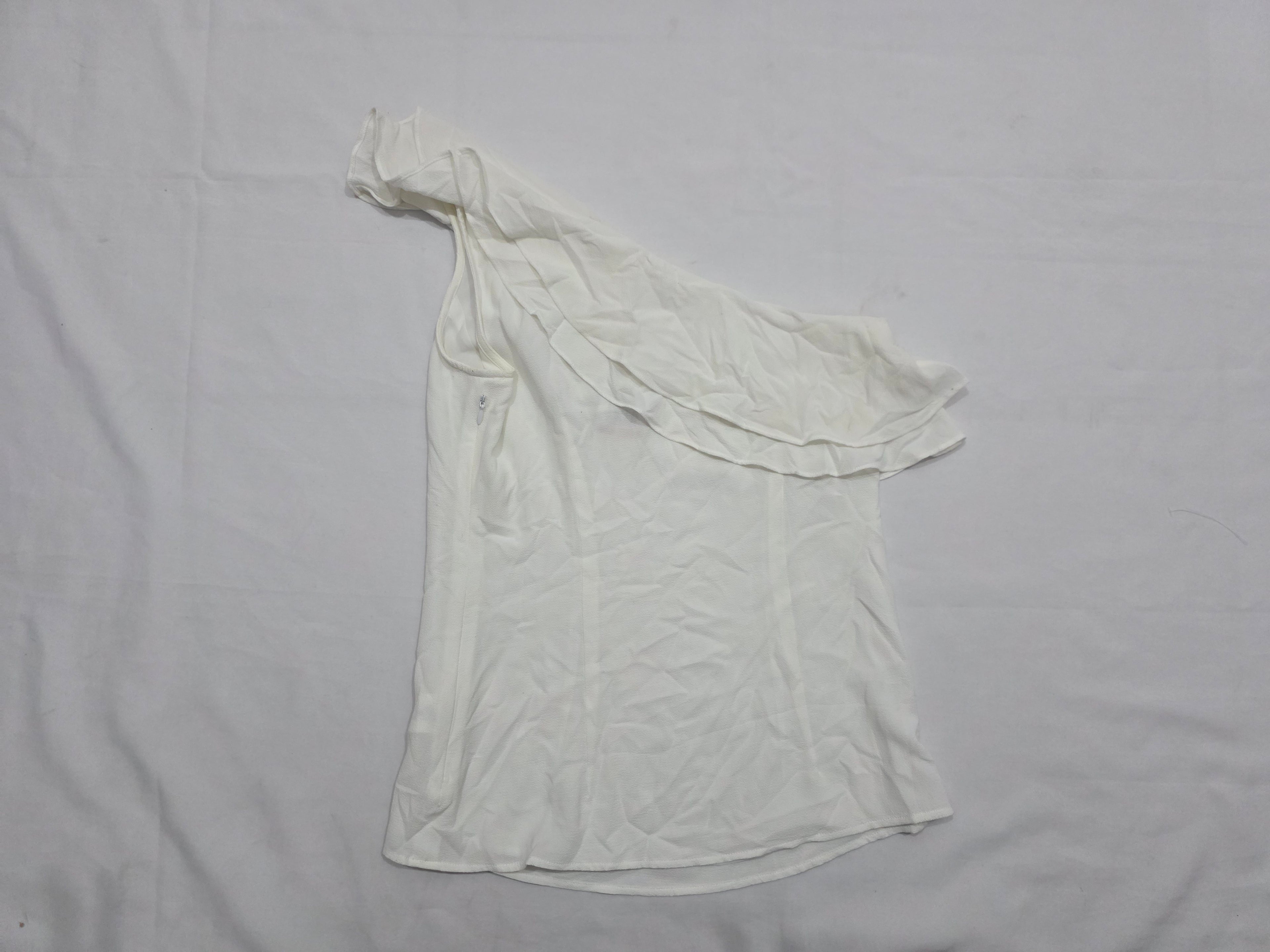 Blusa Michael Kors Blanca Un Hombro con Olan Elegante Mujer