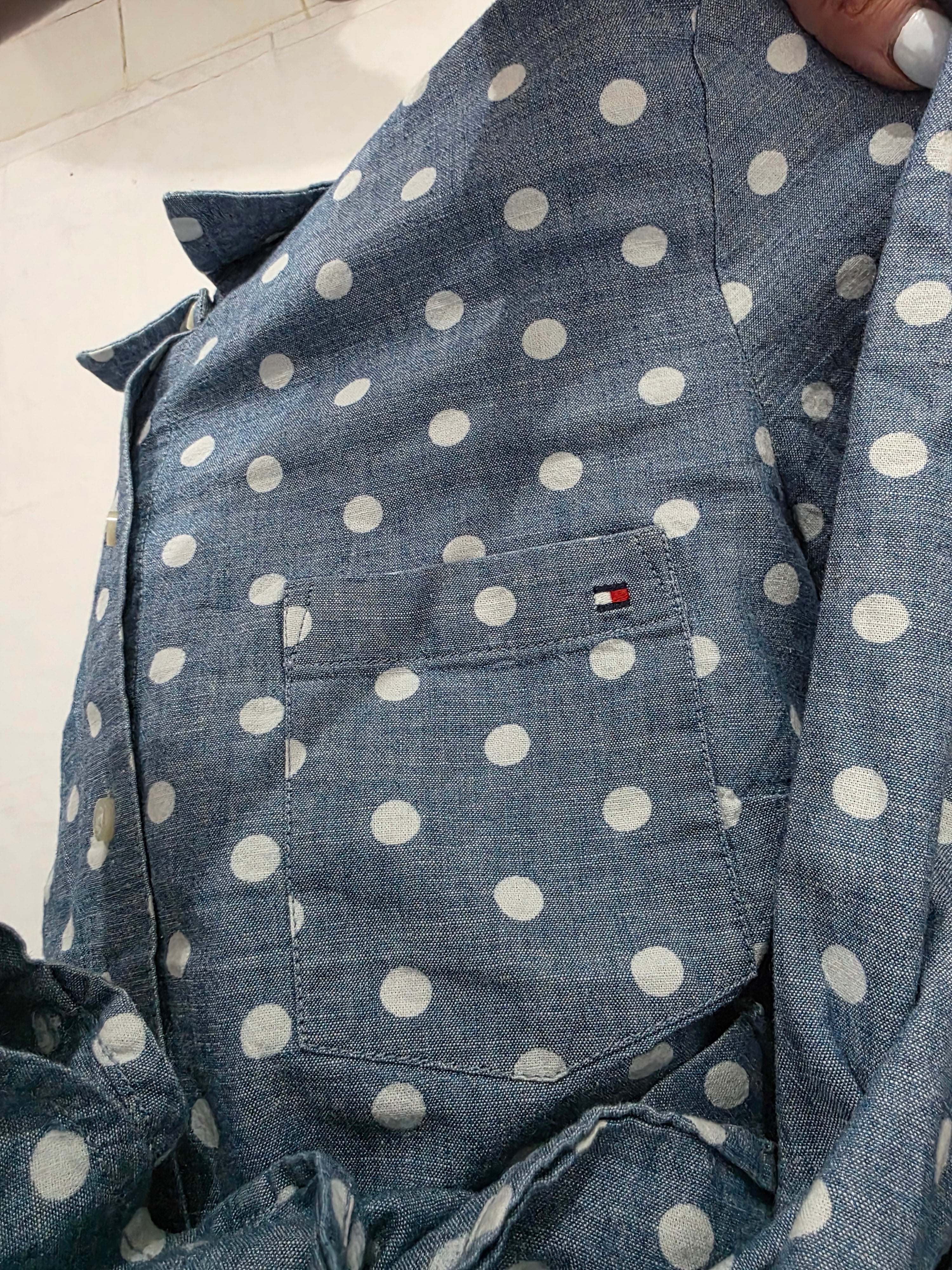 Camisa Tommy Hilfiger de Mujer azul con lunares