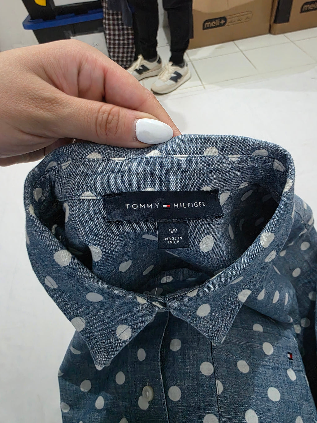 Camisa Tommy Hilfiger de Mujer azul con lunares