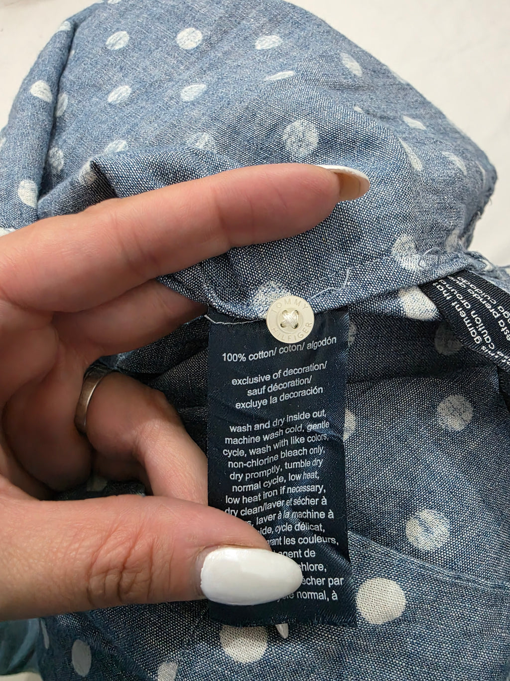 Camisa Tommy Hilfiger de Mujer azul con lunares
