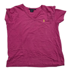 Playera Ralph lauren Sport color rosa oscuro poni amarillo