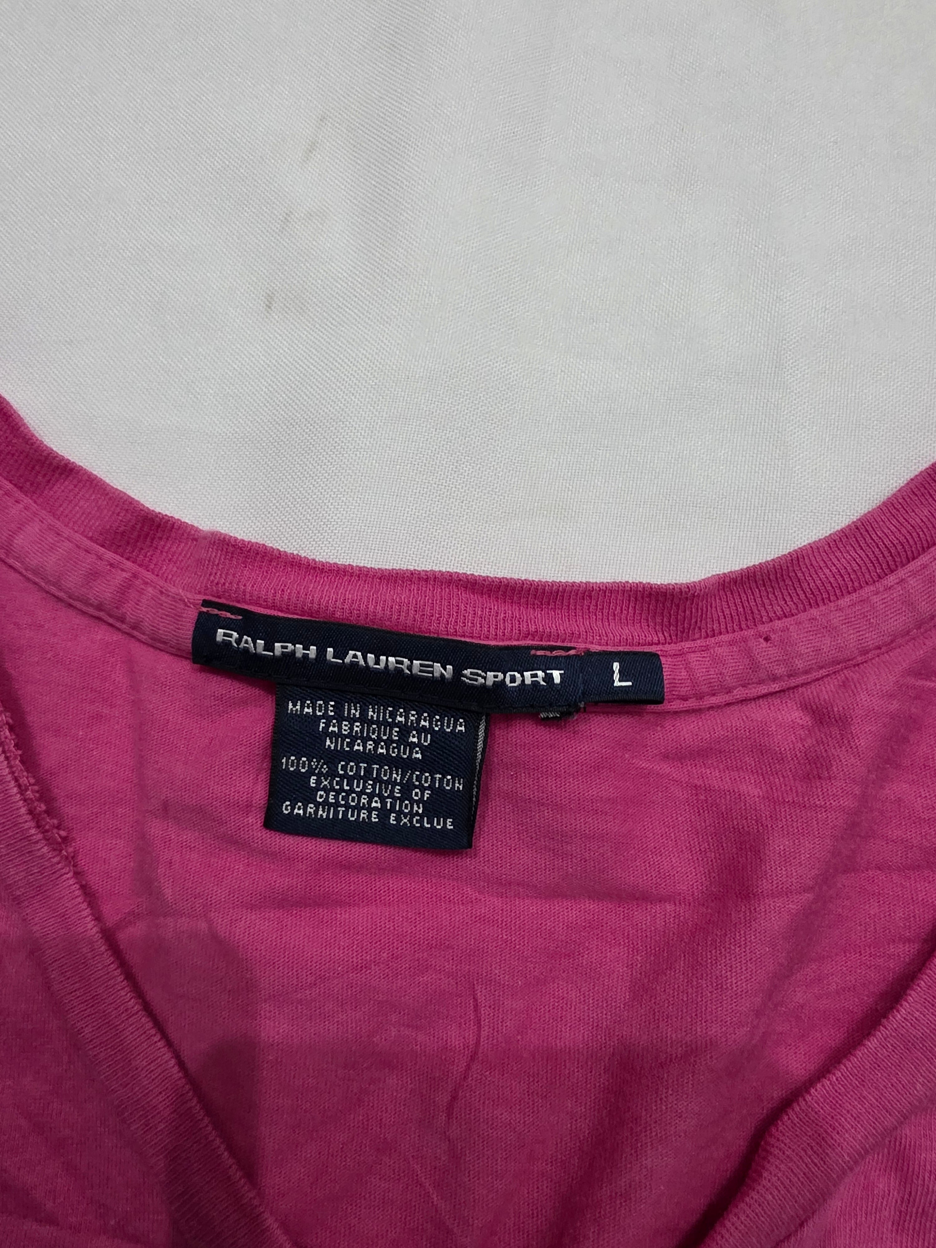 Playera Ralph lauren Sport color rosa oscuro poni amarillo