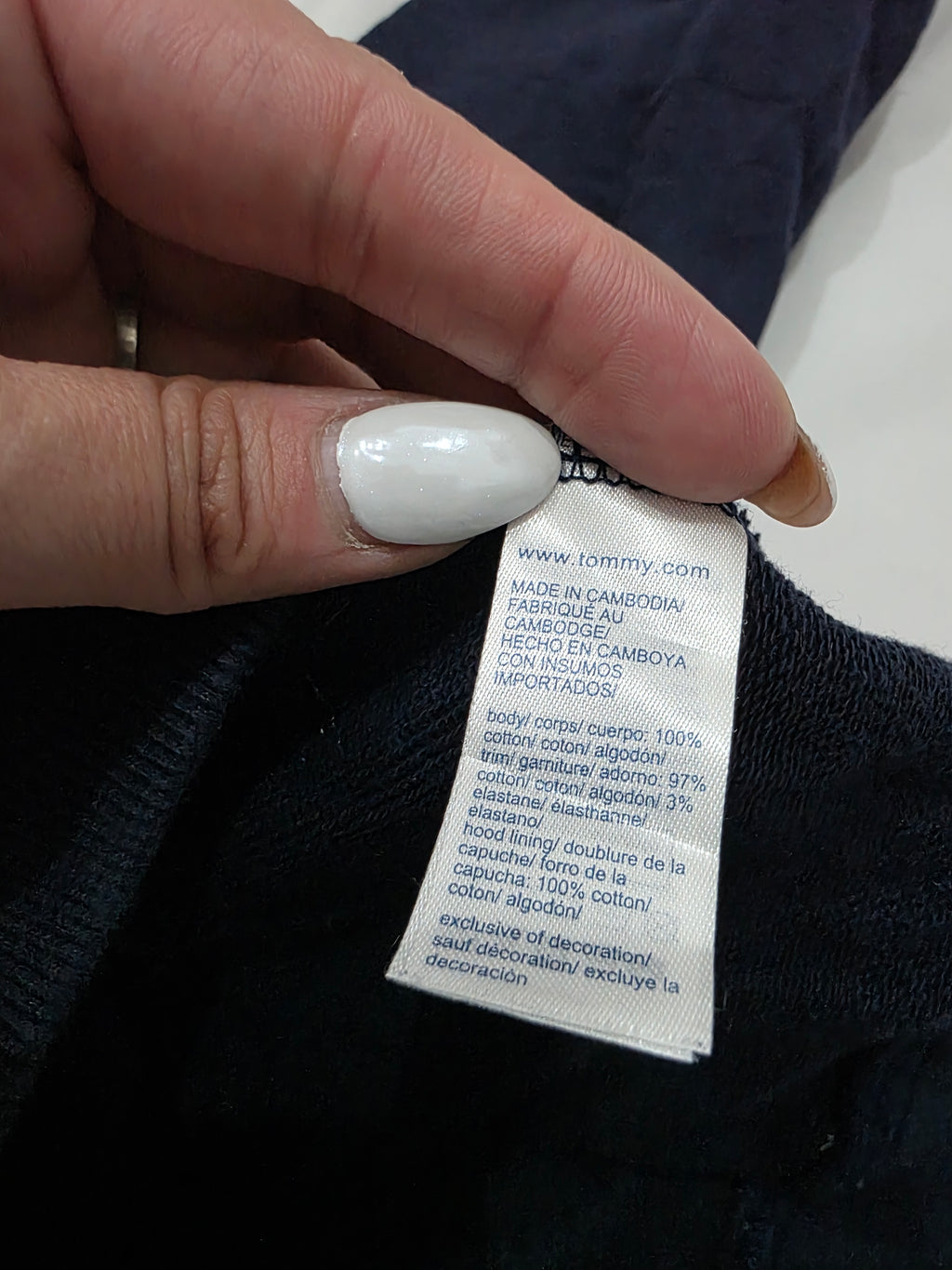 Sudadera corta Tommy Hilfiger azul marino con cierre