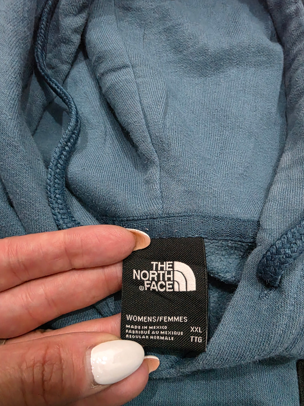 Sudadera The North face azul petróleo con gorro de Mujer