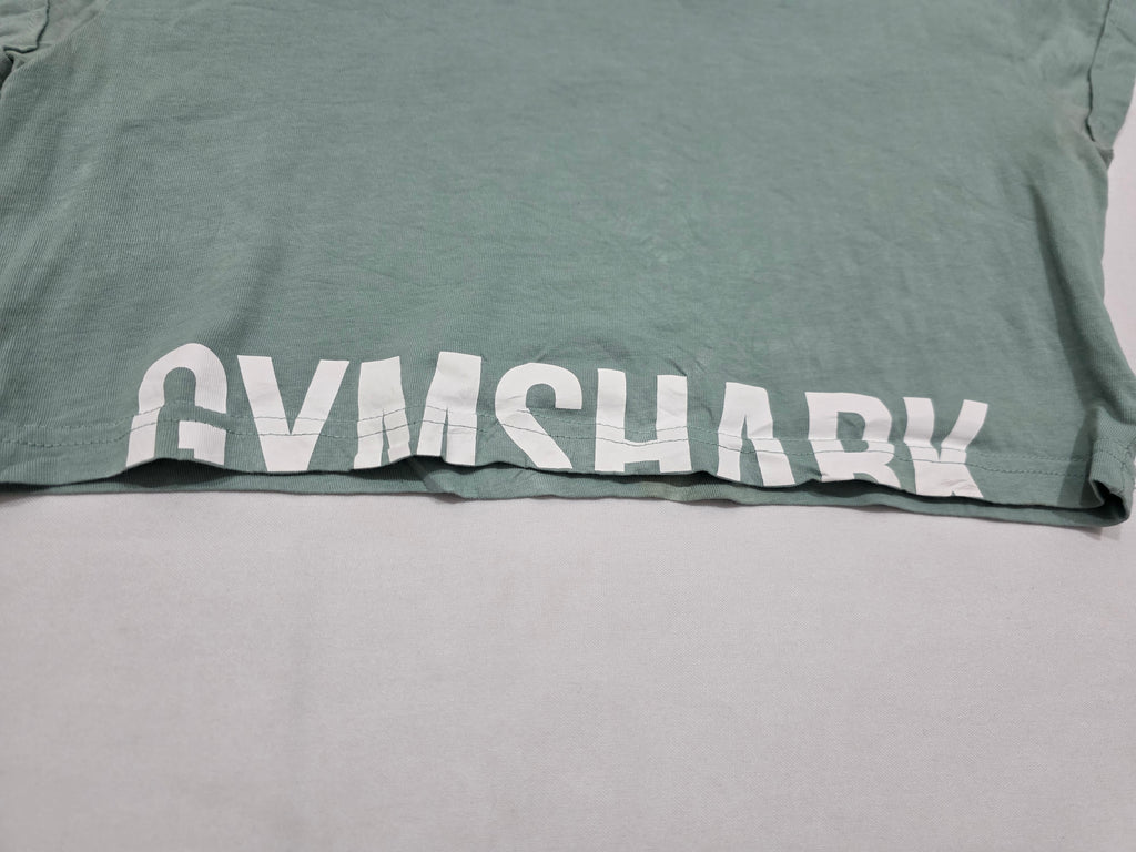 Playera Crop Top Gymshark de Mujer color verde manga corta