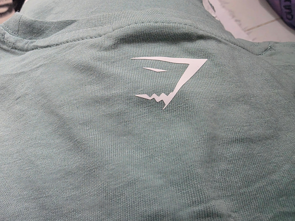 Playera Crop Top Gymshark de Mujer color verde manga corta