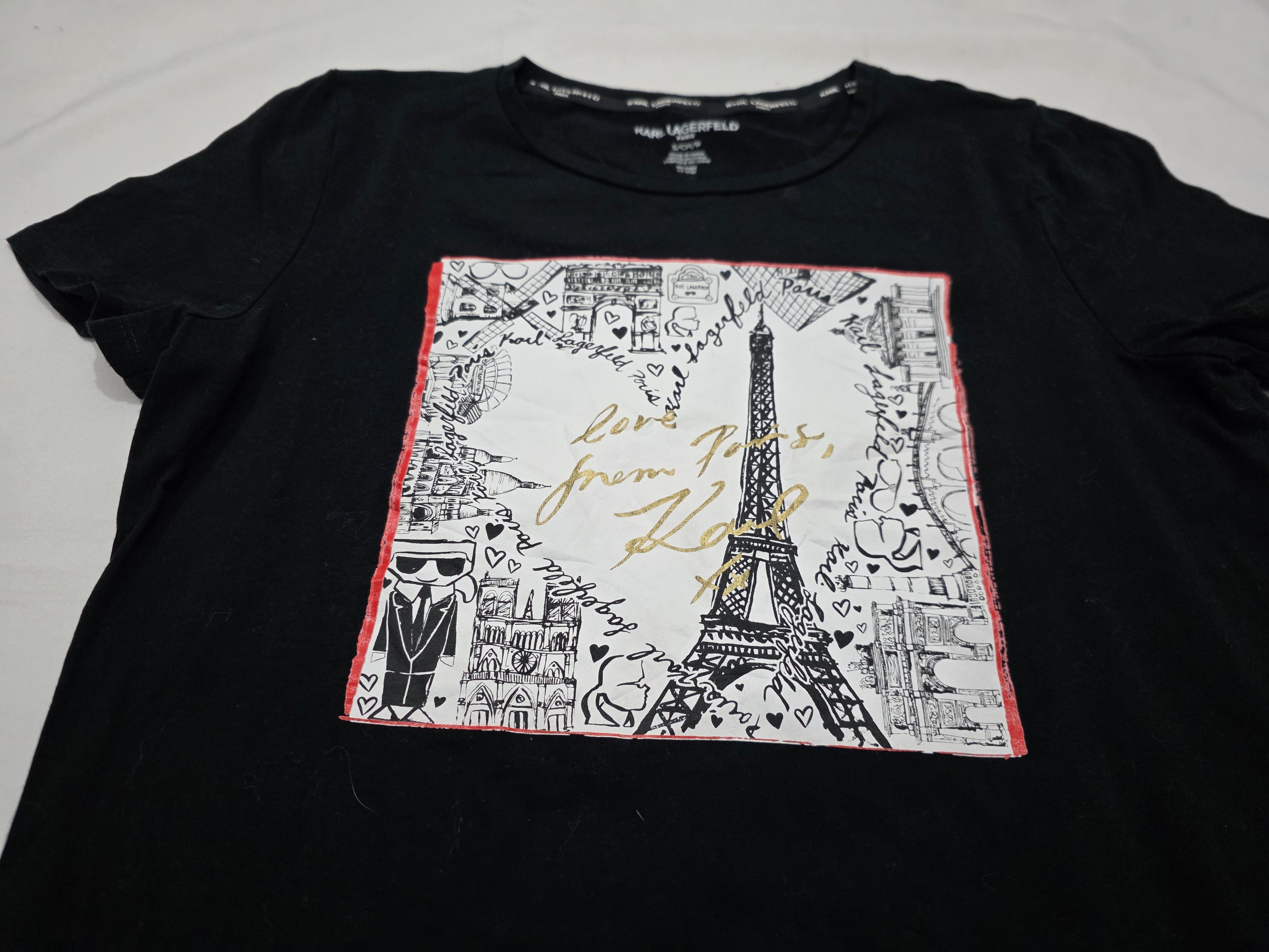 Playera Karl Lagerfeld de Mujer manga corta color negro