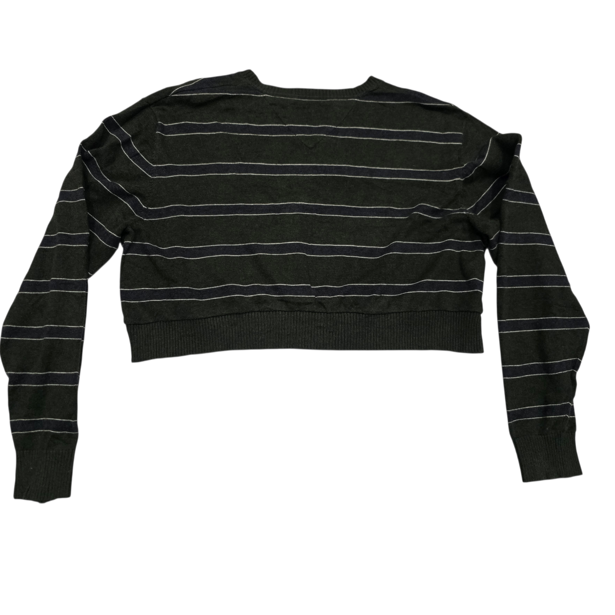 Sueter corto Tommy Hilfiger verde oscuro rayado