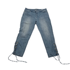 Pantalon Michael Kors talla 14 con cordones de mezclilla clara