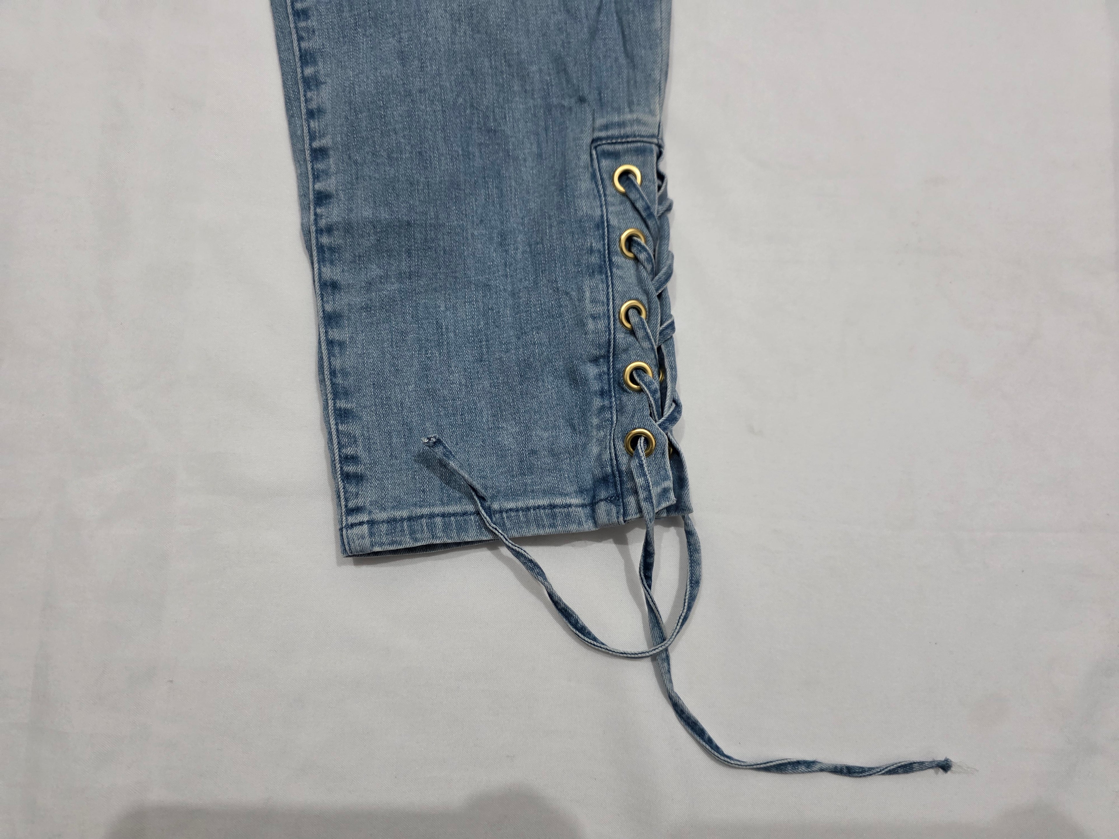 Pantalon Michael Kors talla 14 con cordones de mezclilla clara