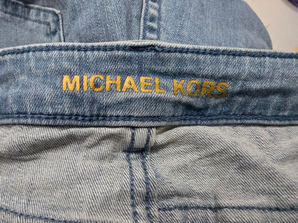 Pantalon Michael Kors talla 14 con cordones de mezclilla clara