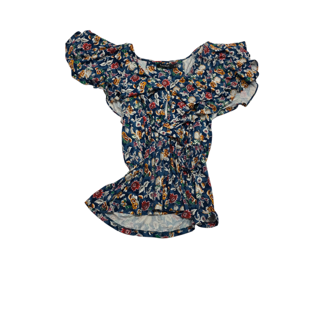 Blusa cruzada Ralph Lauren de Mujer azul floreada