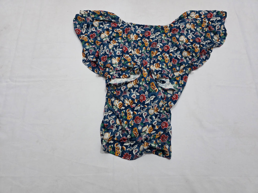 Blusa cruzada Ralph Lauren de Mujer azul floreada