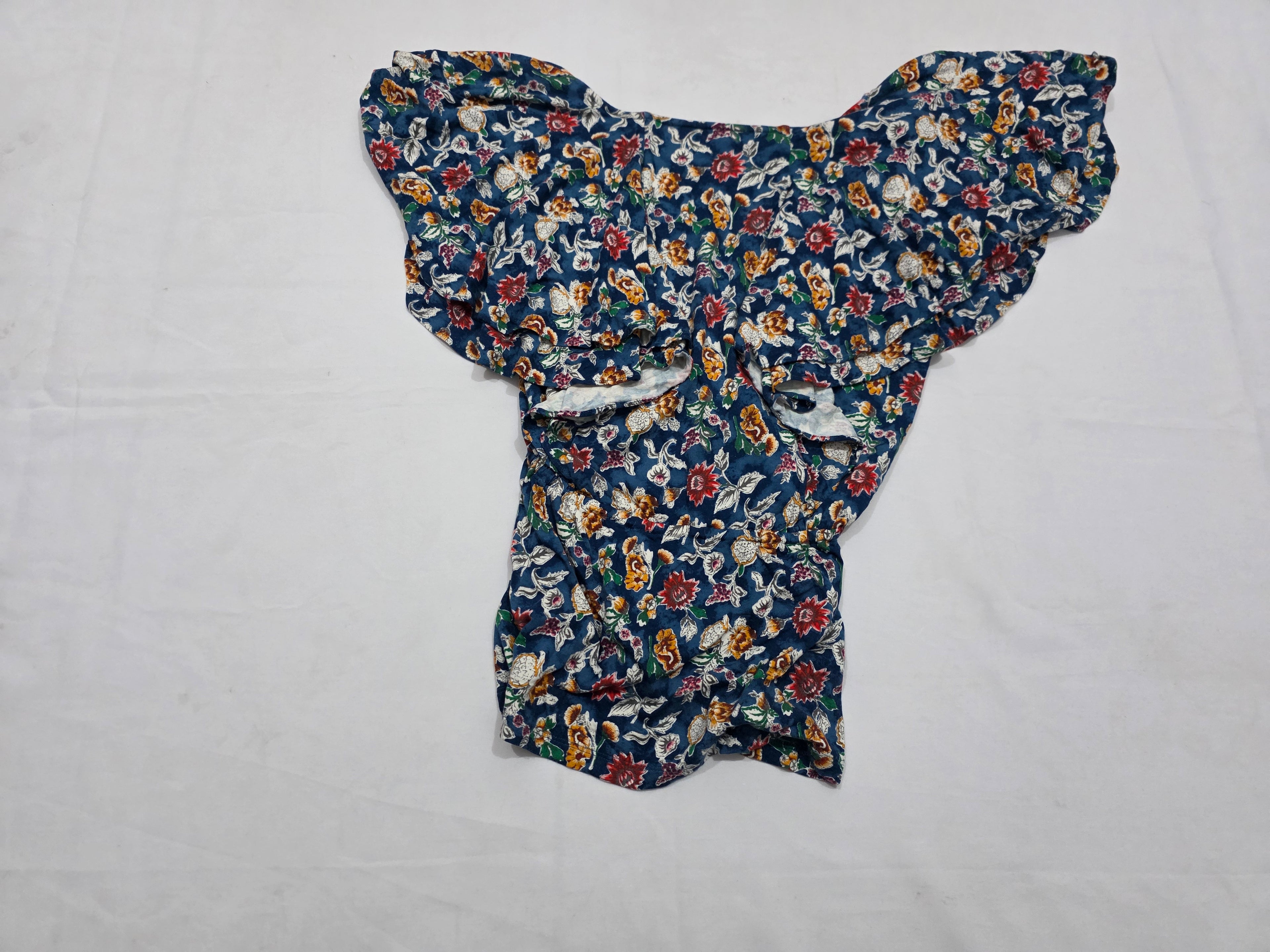 Blusa cruzada Ralph Lauren de Mujer azul floreada