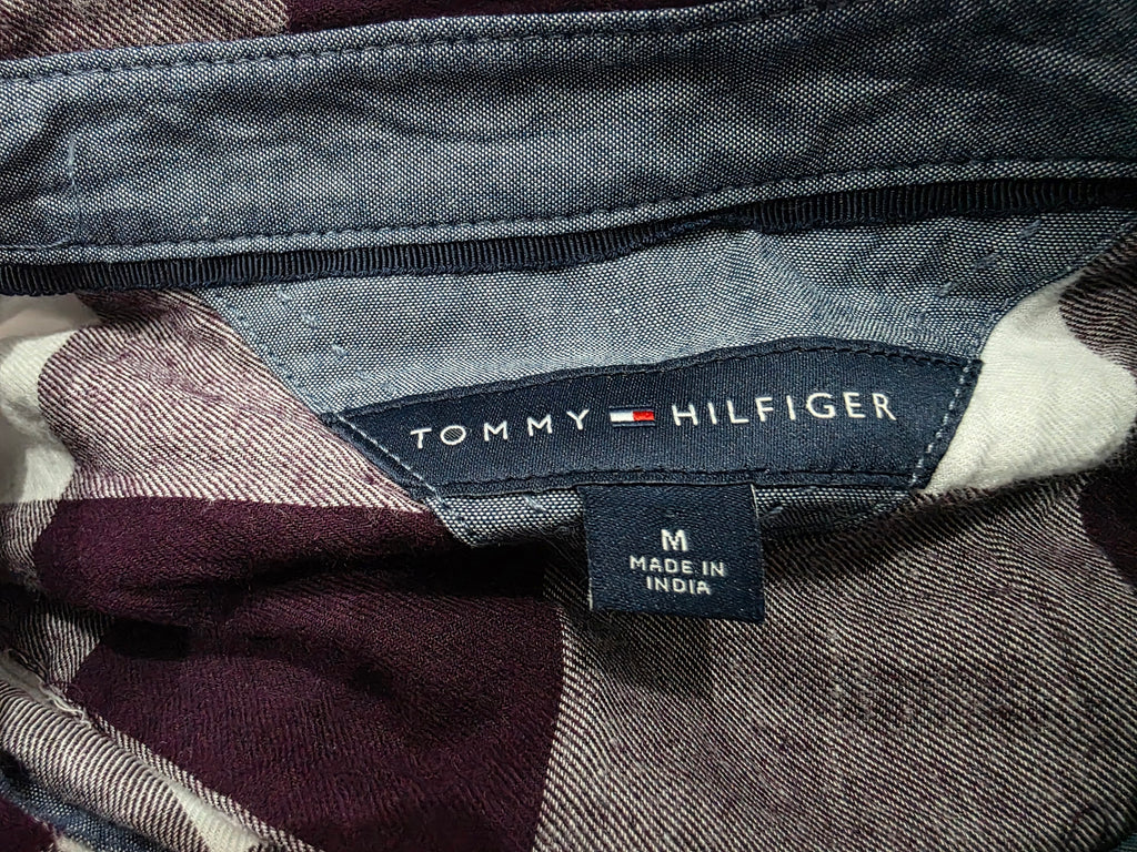 Camisa Tommy Hilfiger de algodón de Mujer color vino/blanco