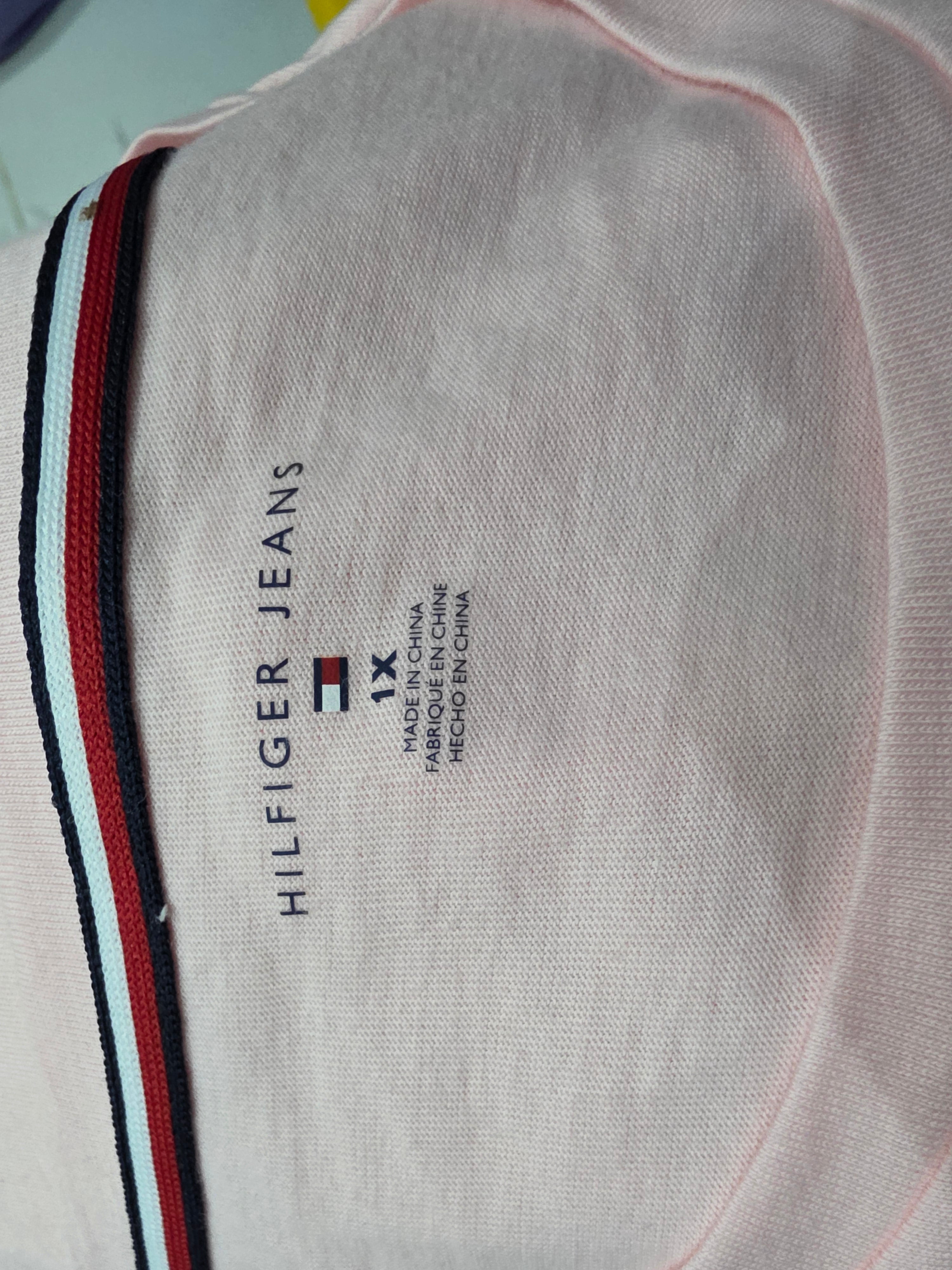Playera Tommy Hilfiger rosa manga corta talla 1X