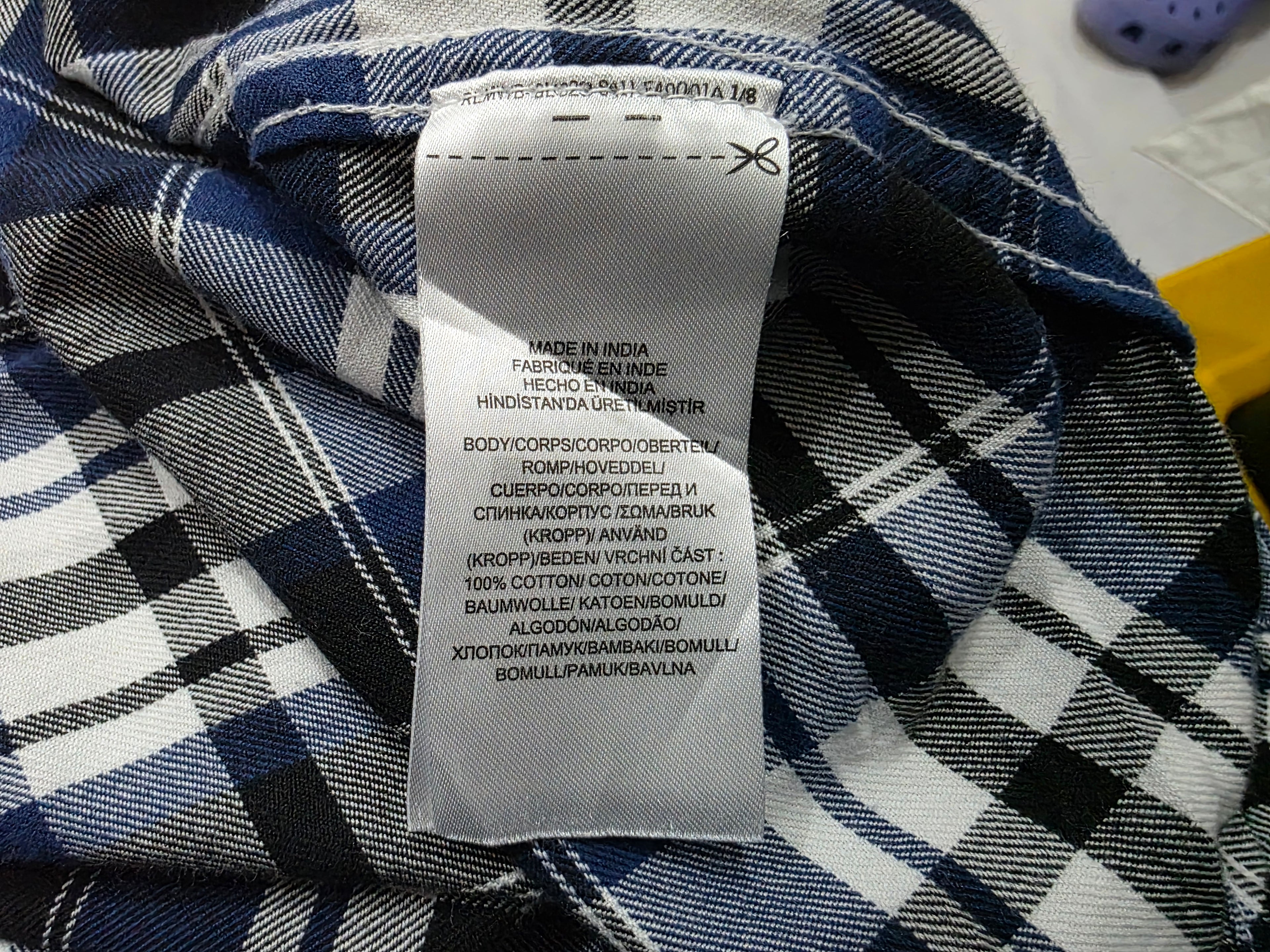 Camisa Ralph Lauren azul a cuadros manga larga de Mujer Extra Chica