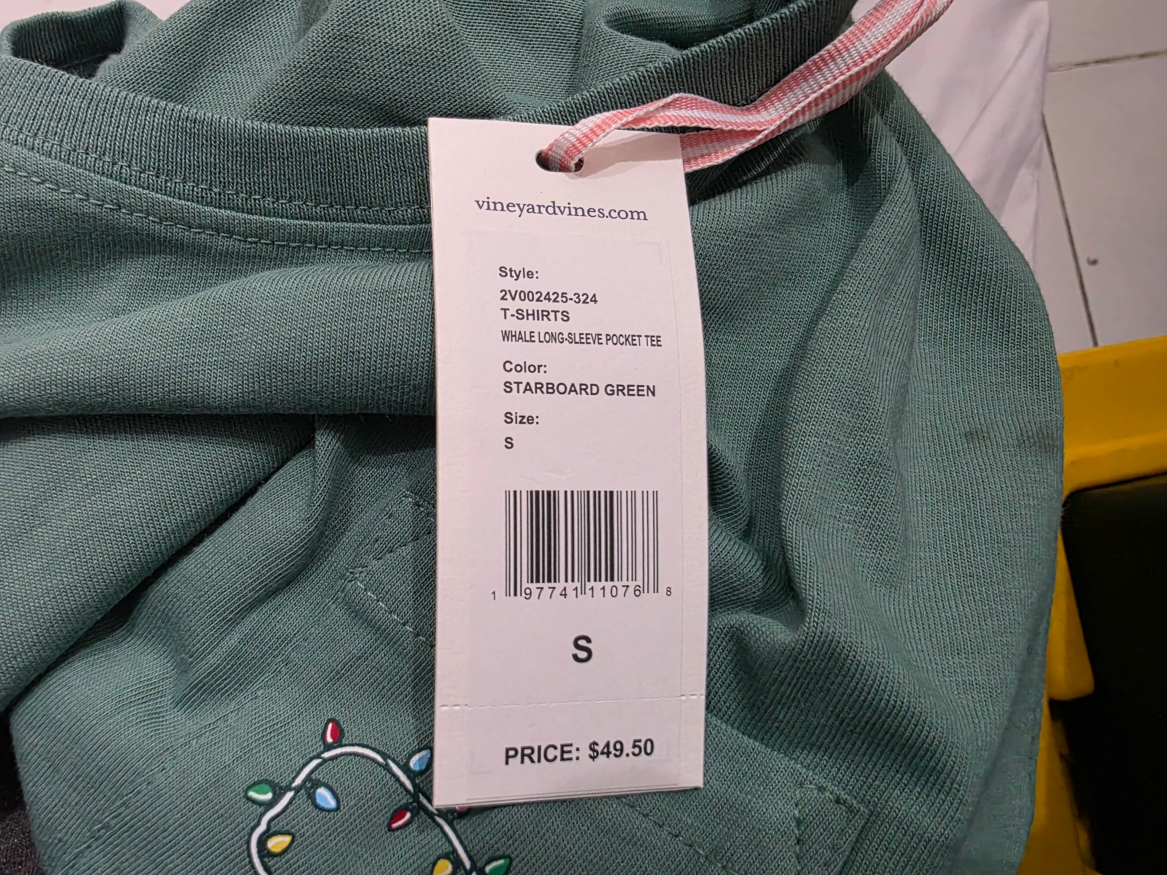 Playera Vineyard Vines verde opaco de Mujer manga larga