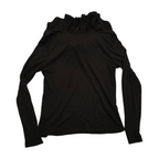 Blusa Ralph Lauren de Mujer color cafe cuello v con olanes