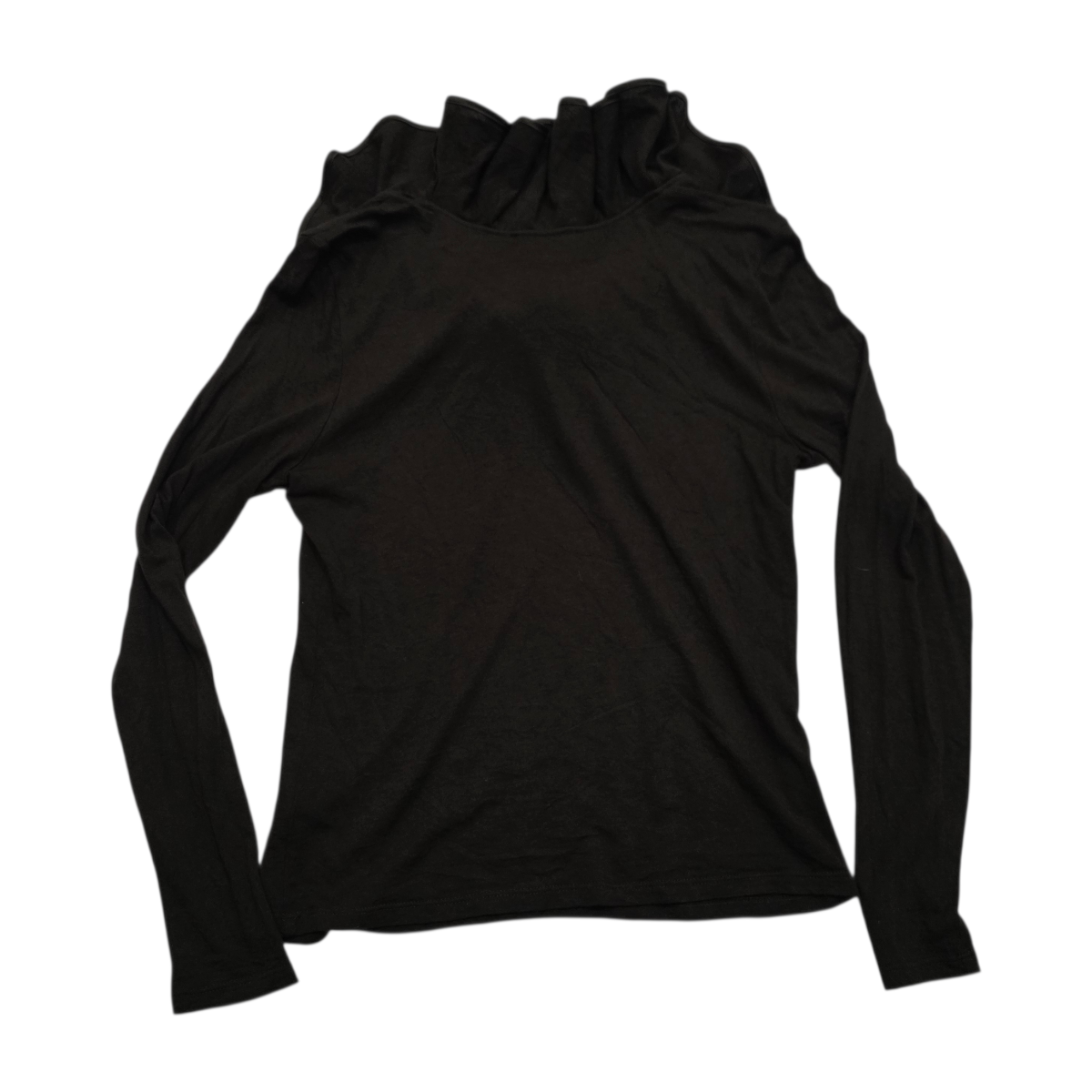 Blusa Ralph Lauren de Mujer color cafe cuello v con olanes