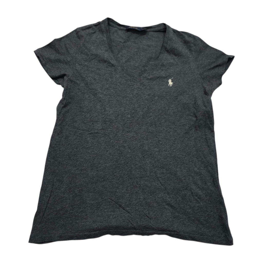 Playera Polo ralph lauren color gris poni Blanco mamga corta de Mujer Mediana