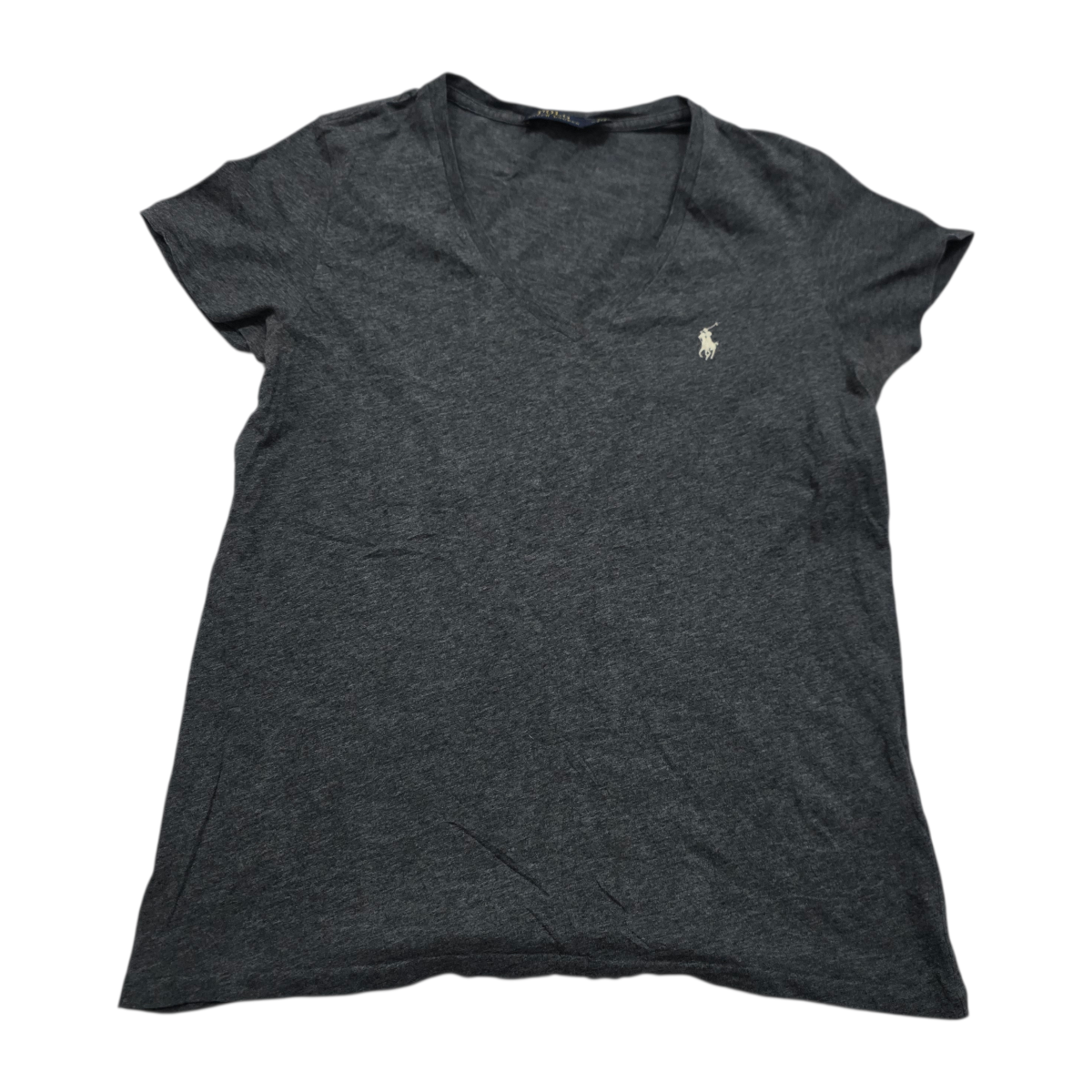 Playera Polo ralph lauren color gris poni Blanco mamga corta de Mujer Mediana