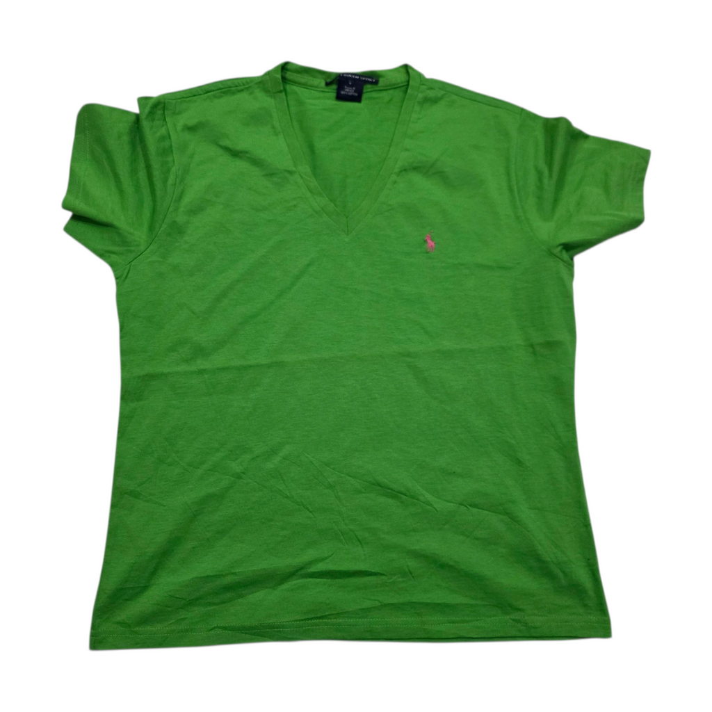 Playera Ralph lauren Sport color verde poni rosa