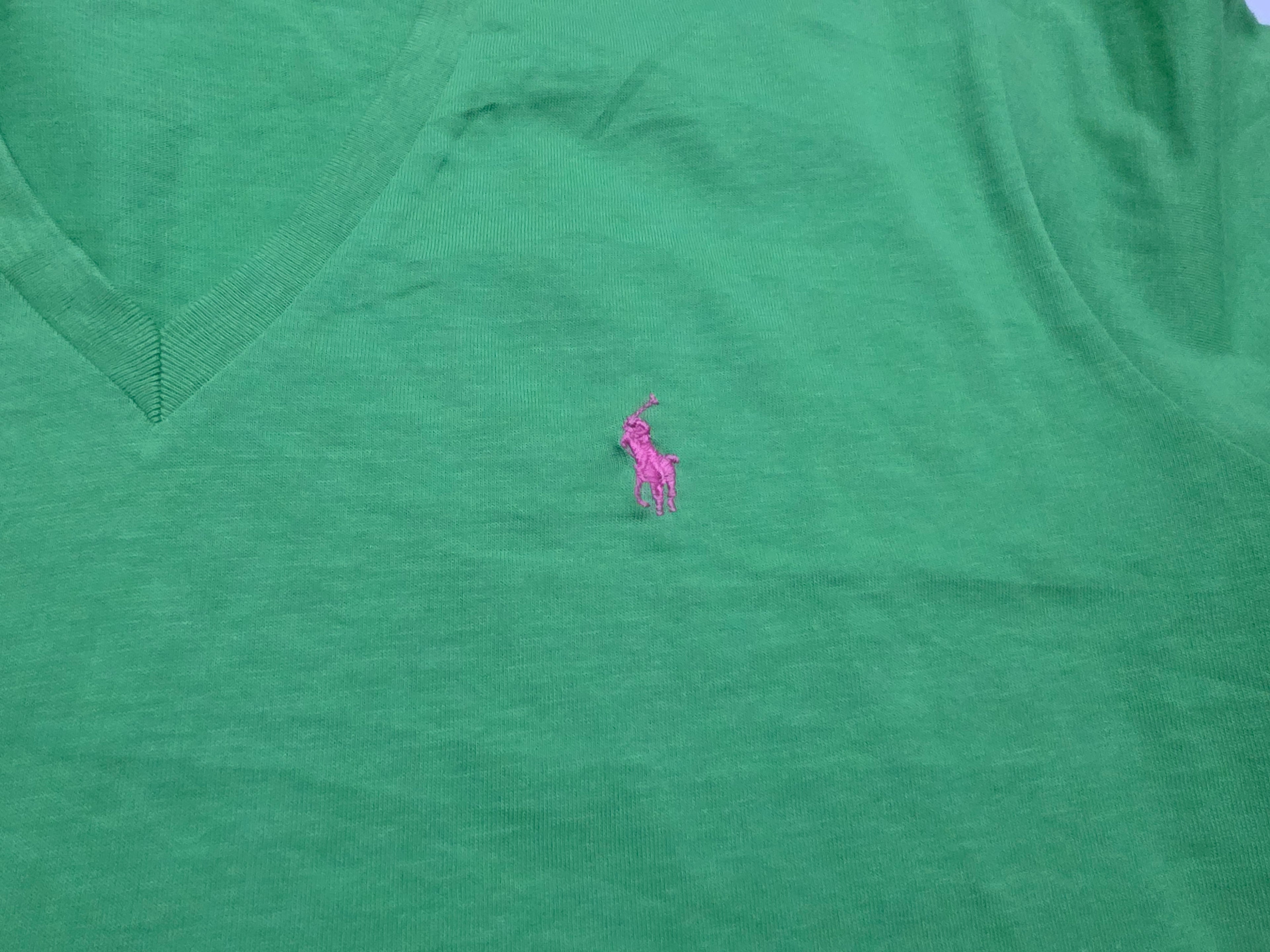Playera Ralph lauren Sport color verde poni rosa