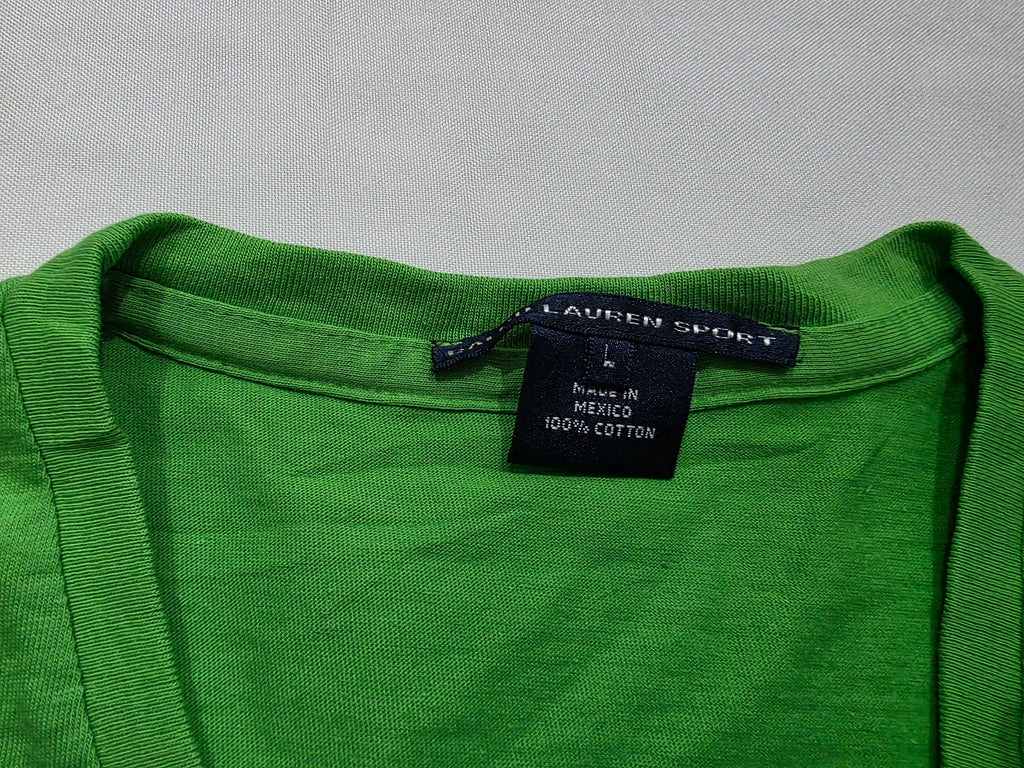 Playera Ralph lauren Sport color verde poni rosa