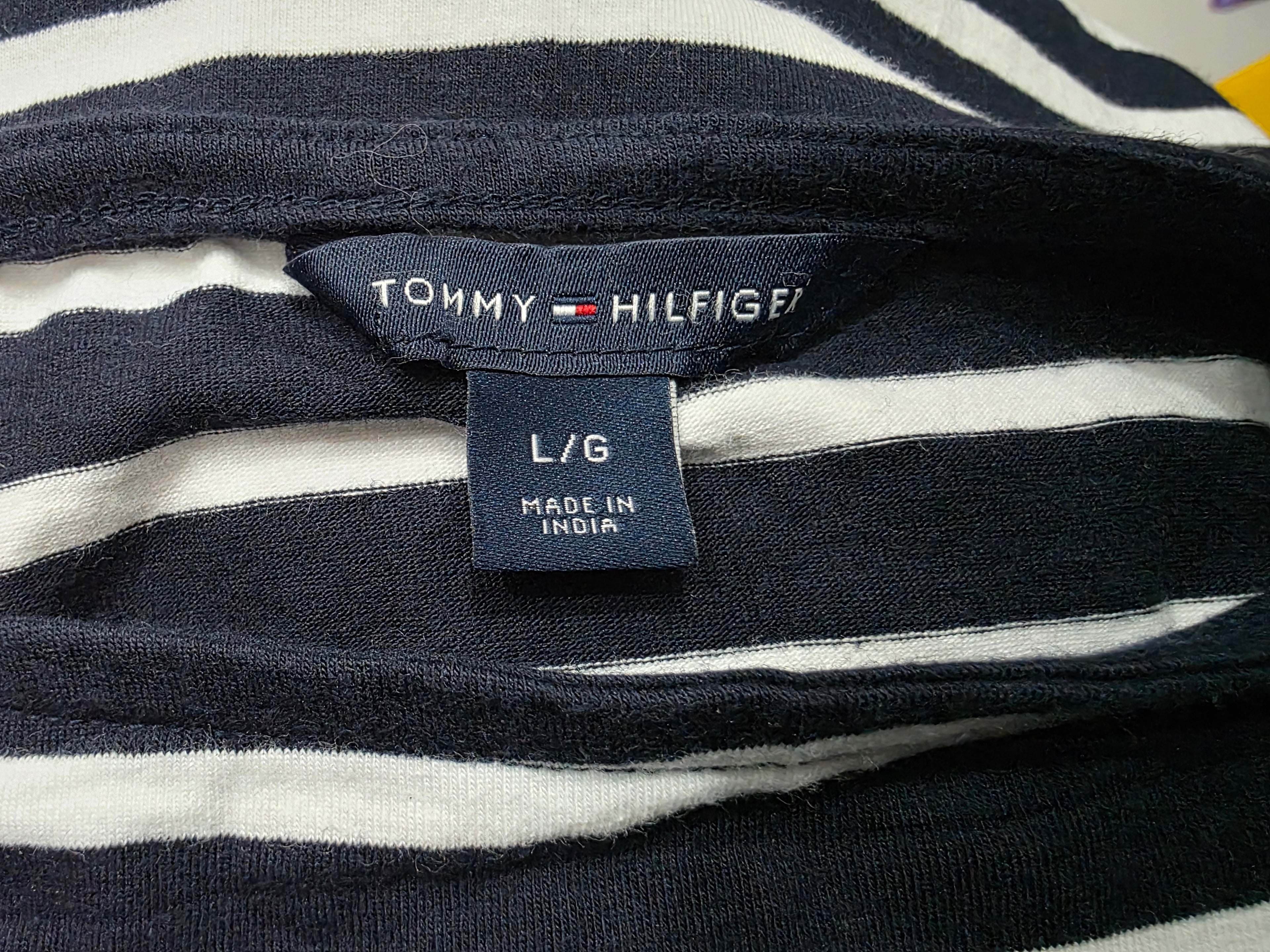 Playera Tommy Hilfiger de Mujer mamga 3/4 Grande rayada