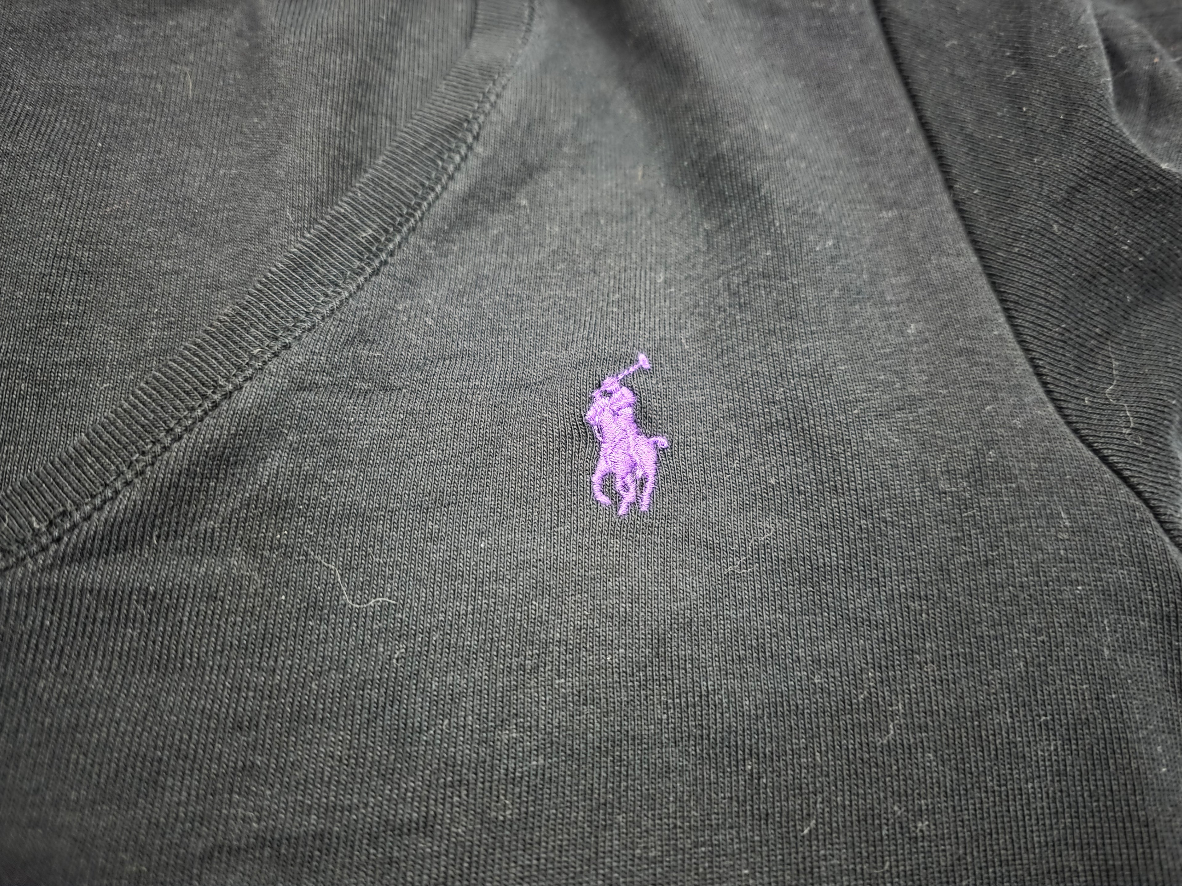 Playera Ralph lauren de Mujer color negro manga corta poni morado Extra Grande