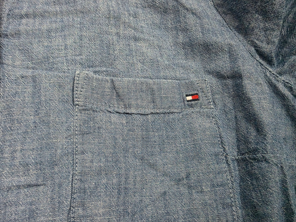 Camisa Tommy Hilfiger azul acero manga larga talla Chica