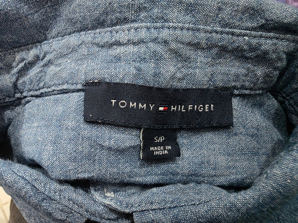Camisa Tommy Hilfiger azul acero manga larga talla Chica