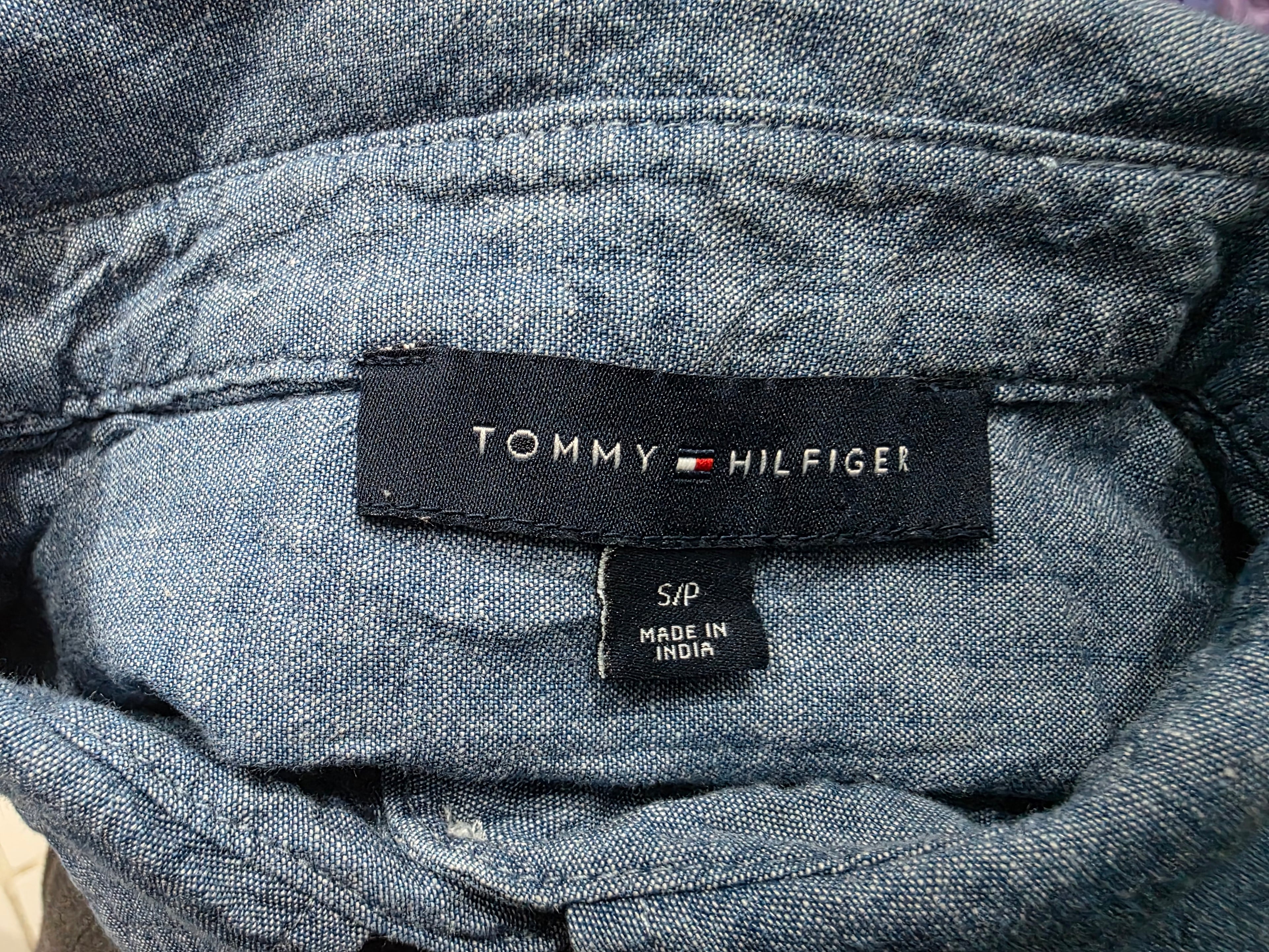 Camisa Tommy Hilfiger azul acero manga larga talla Chica