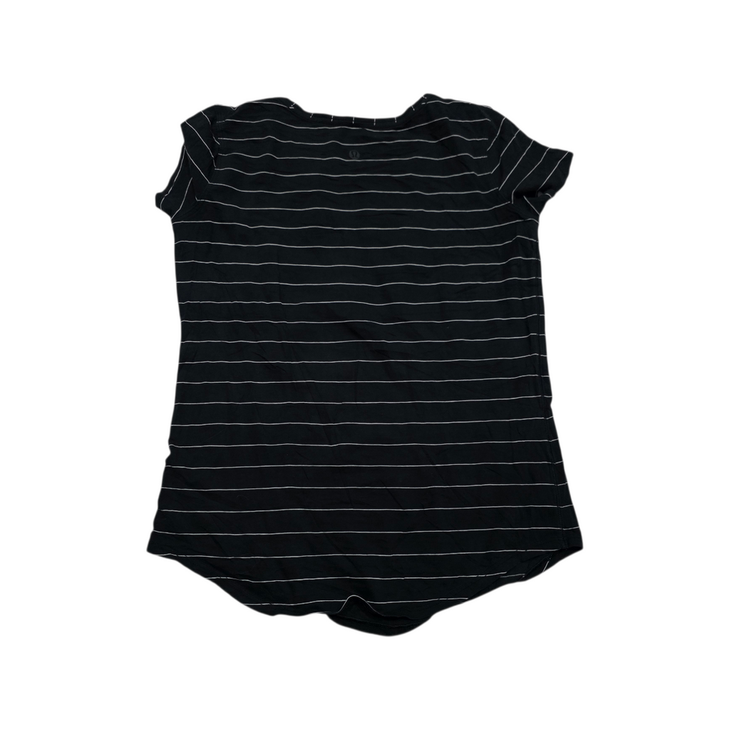 Playera Lululemon color negra rayada talla 4