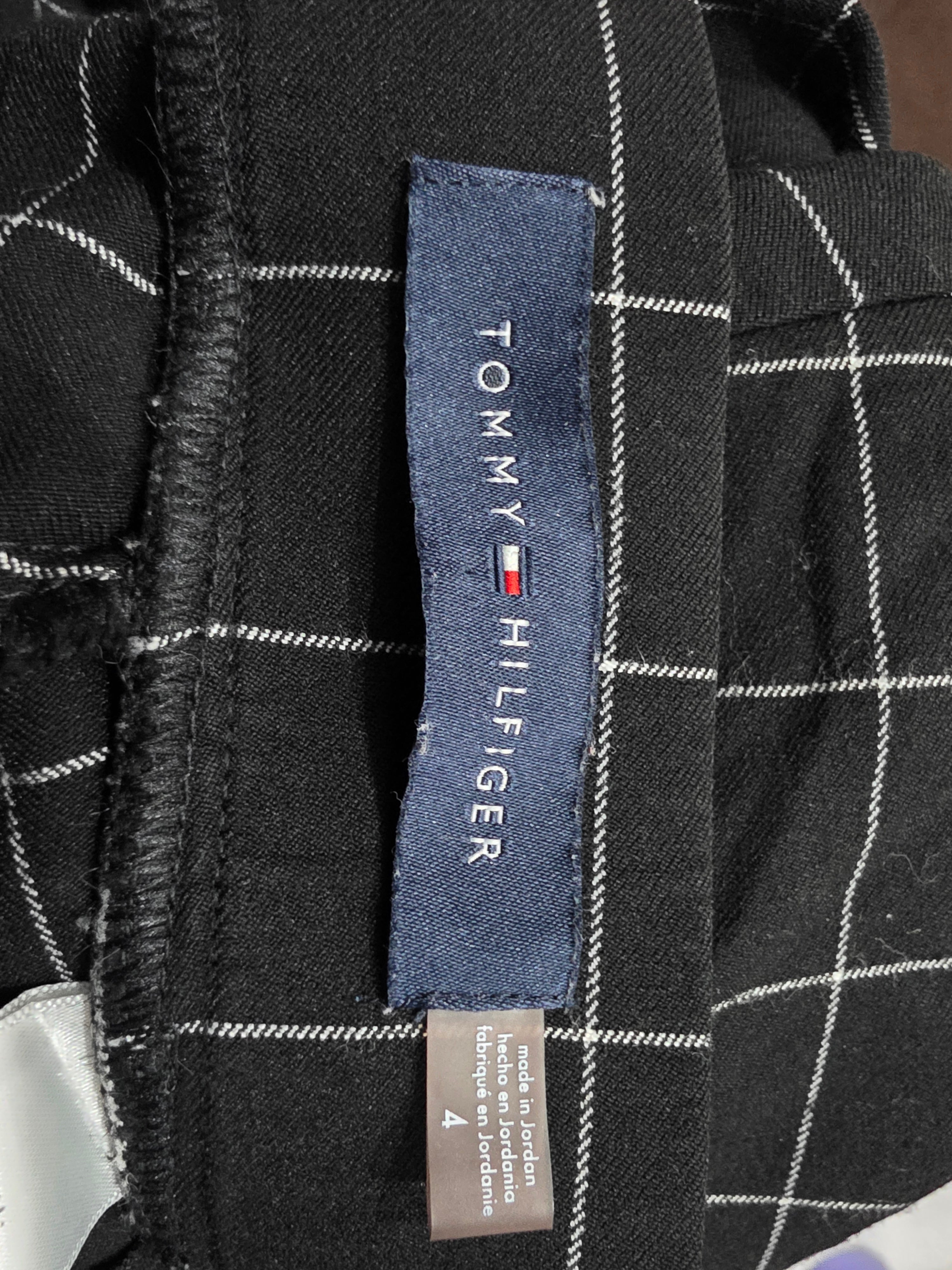 Legging Oxford Tommy Hilfiger negro a cuadros talla 4 de Mujer