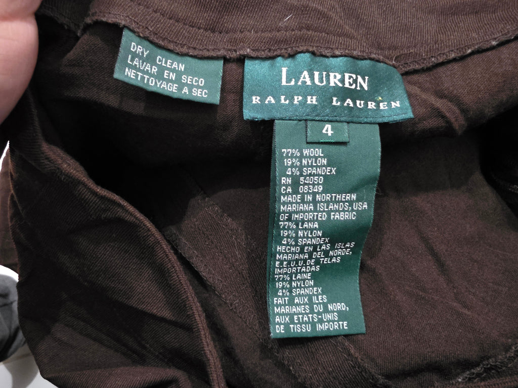 Falda Ralph Lauren de Lana color cafe talla 4