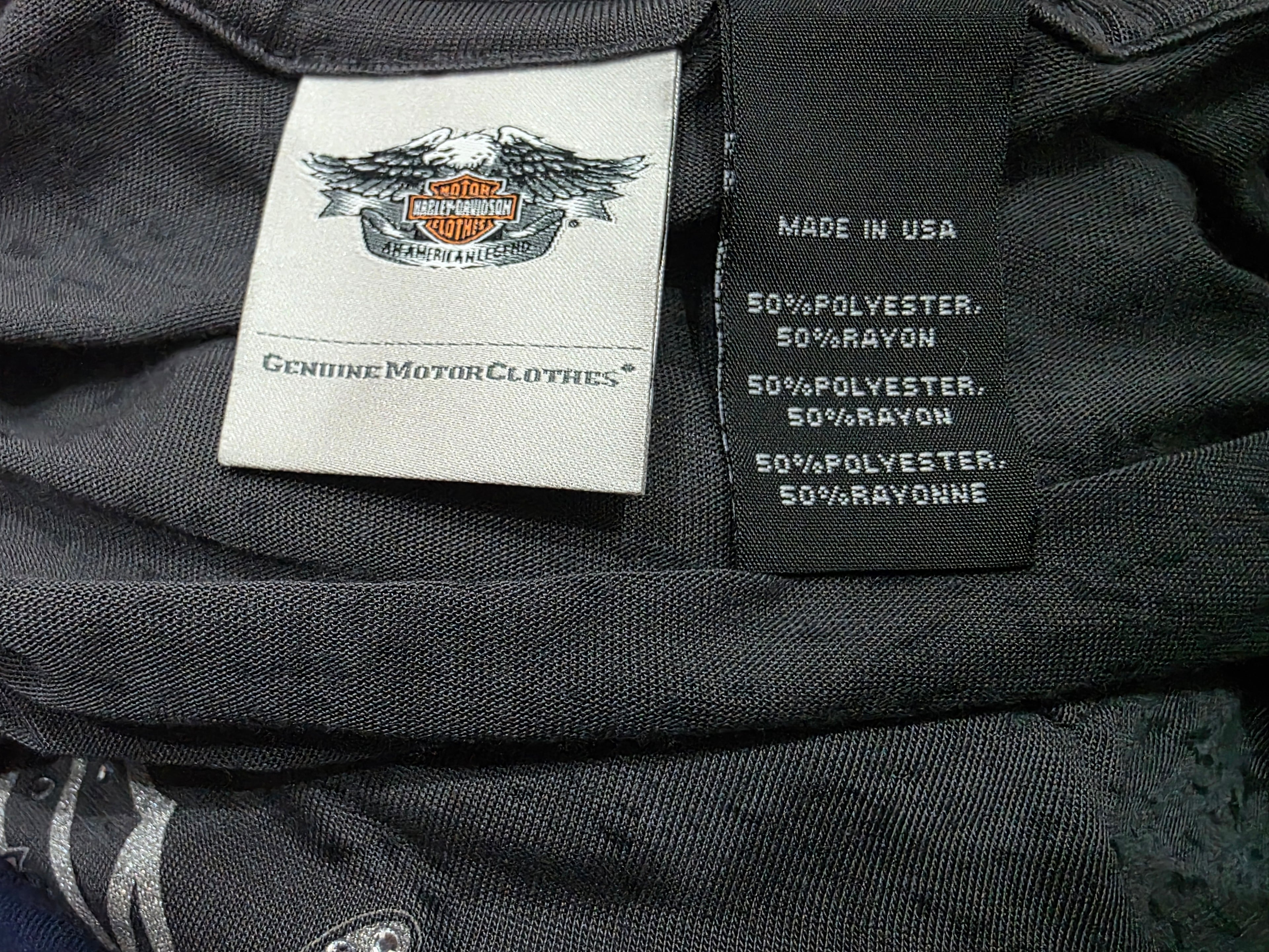 Playera Harley Davidson Talla Chica de Mujer color gris manga corta