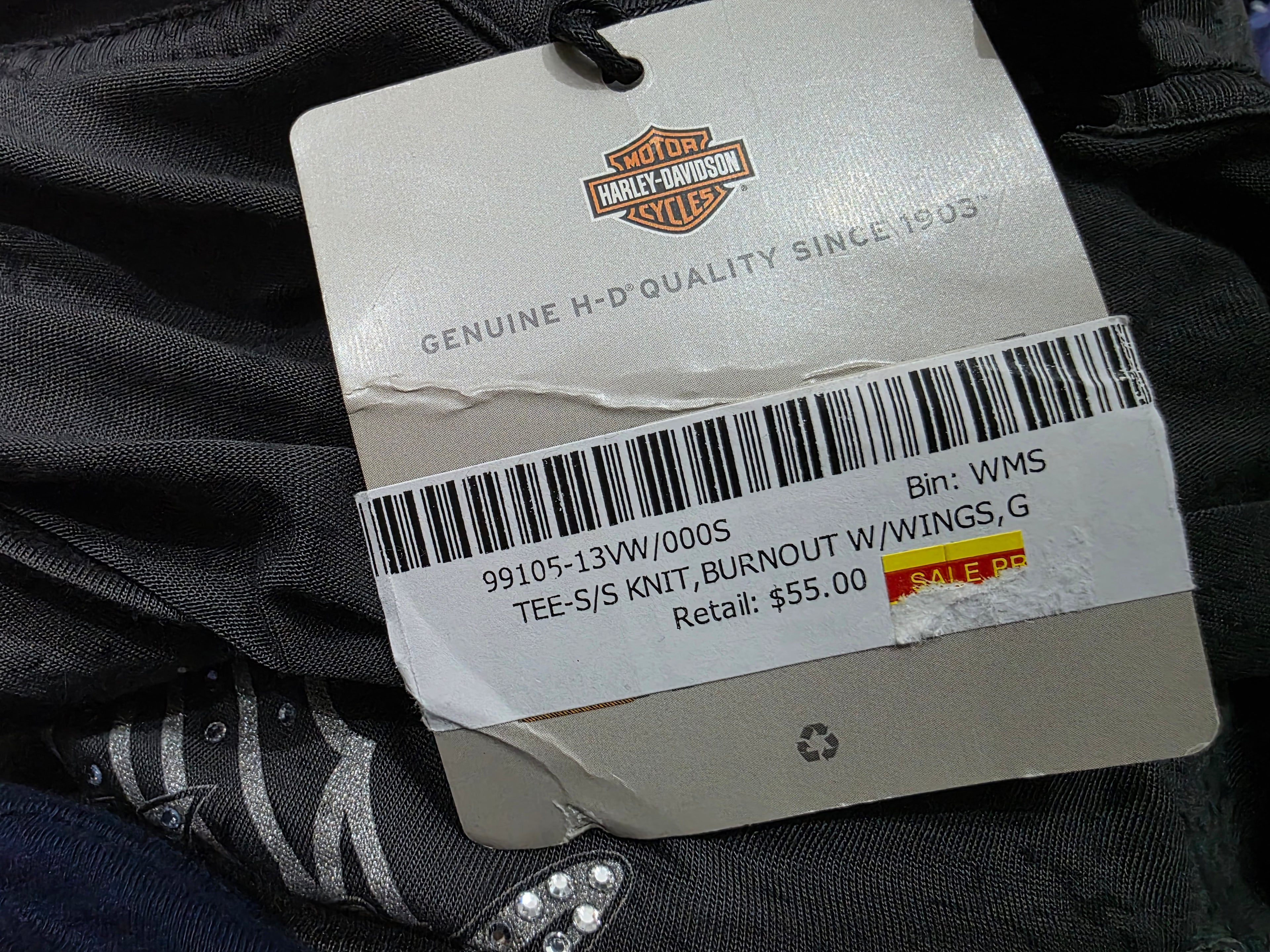 Playera Harley Davidson Talla Chica de Mujer color gris manga corta
